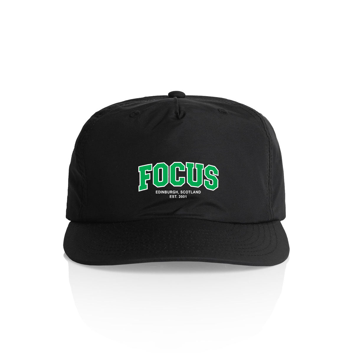 Focus College Logo Nylon Surf Cap - Black