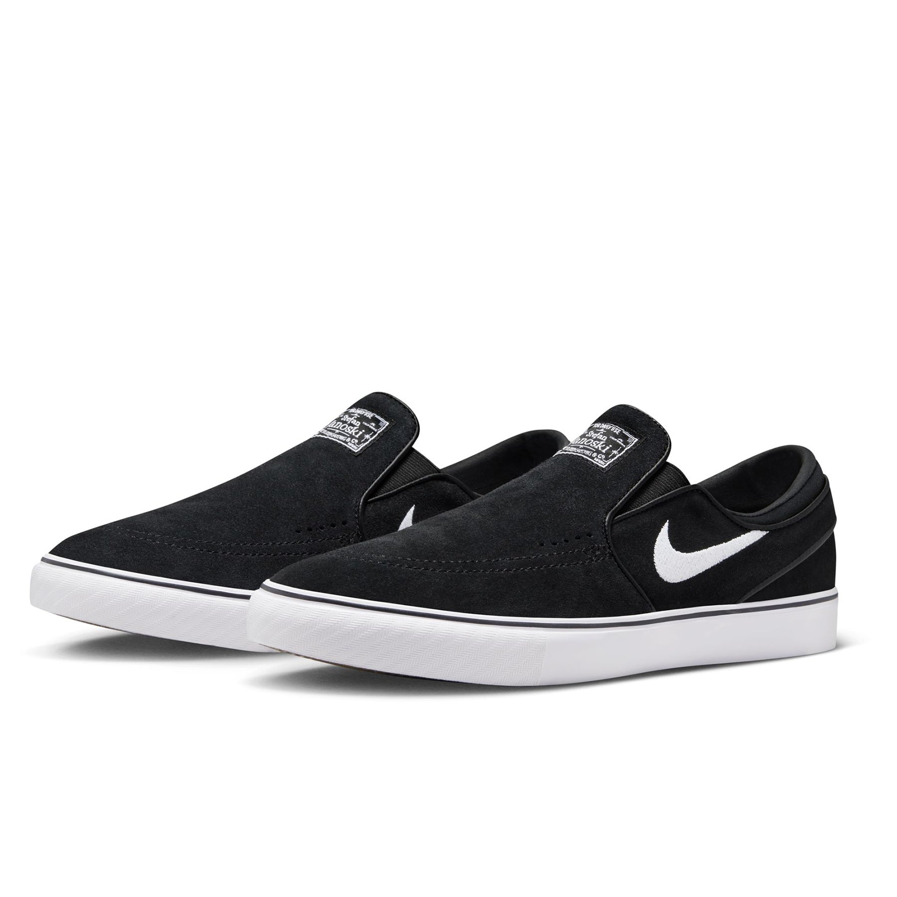 Nike SB Janoski OG+ Slip On Shoes - Black/White-Black