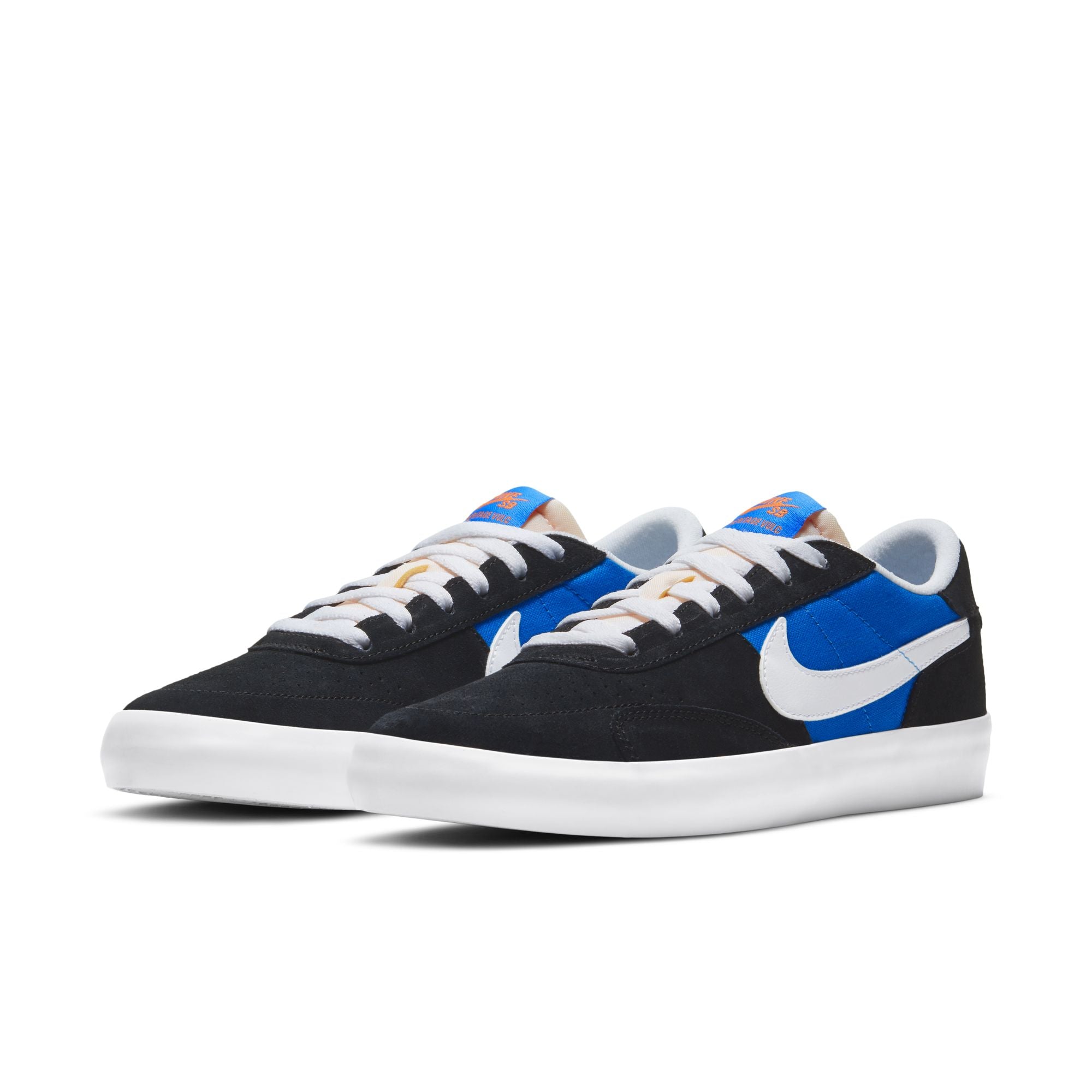 Nike SB Heritage Vulc Shoes Black White Signal Blue Safety Orange UK5