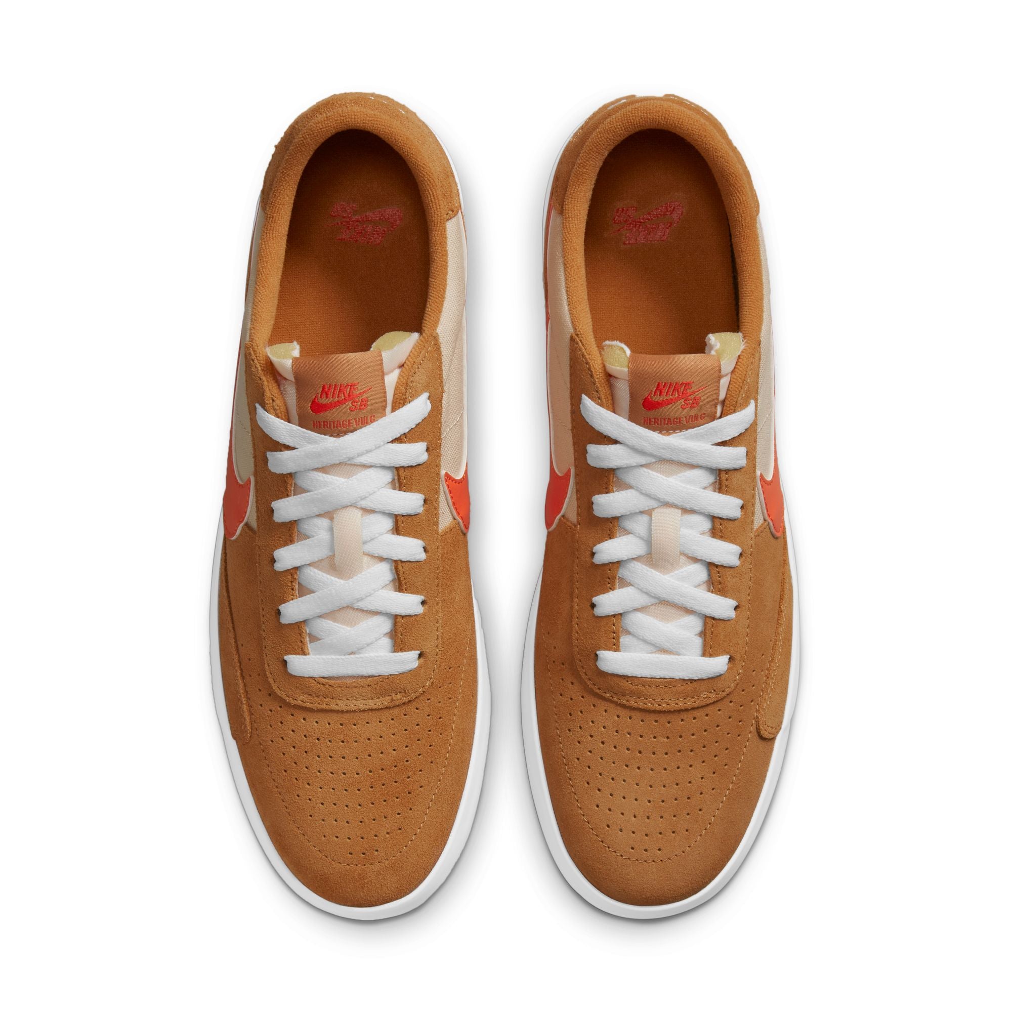 Nike SB Heritage Vulc Shoes - Flax/College Orange-Oatmeal-White