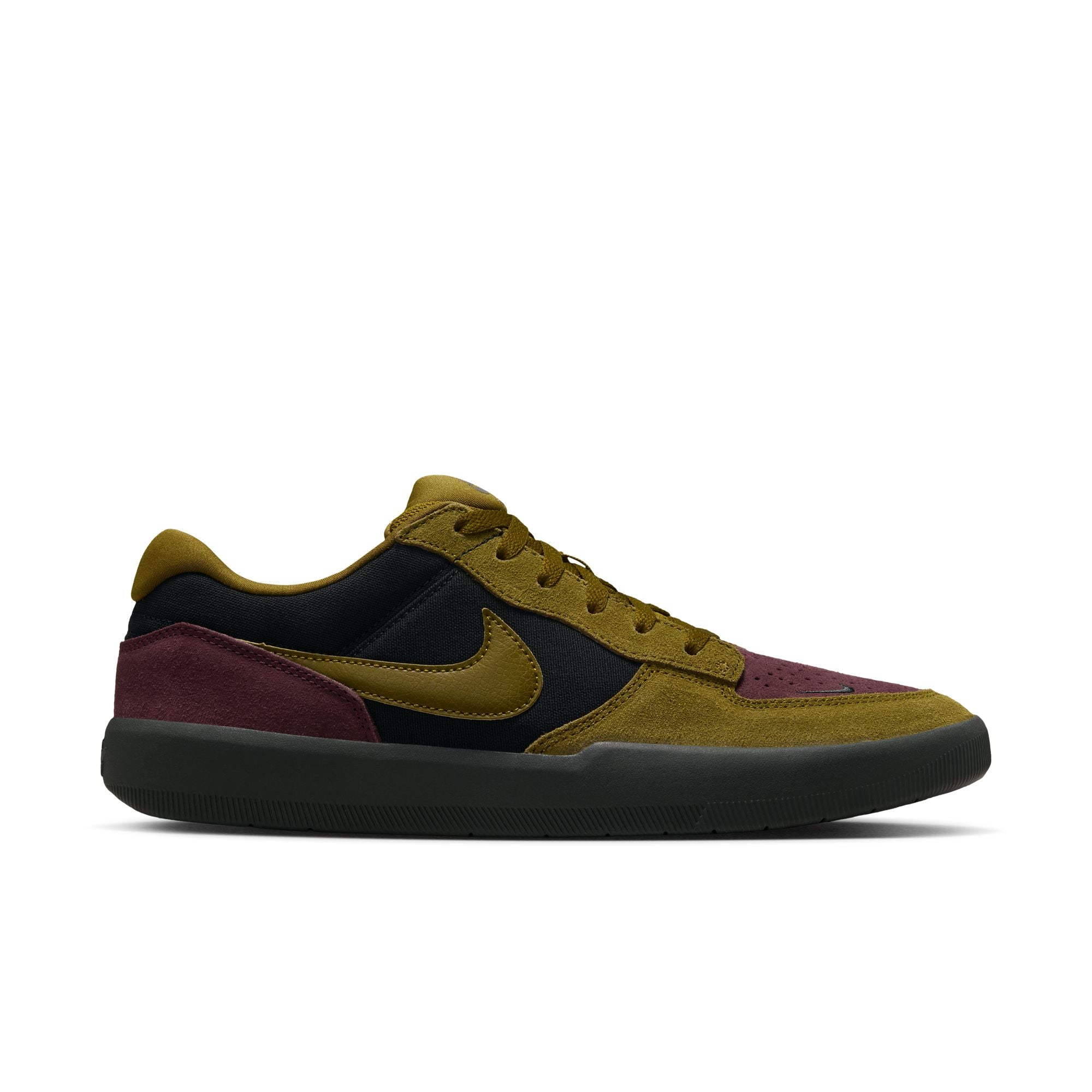 Nike SB Force 58 Shoes - Black/Olive Flak-Burgundy Crush