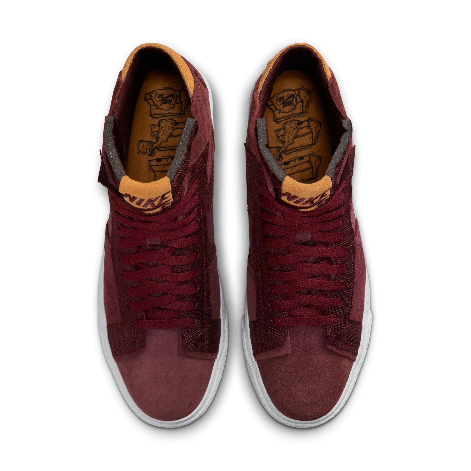 Nike SB Blazer Mid Premium Shoes - Night Maroon/Rosewood-White