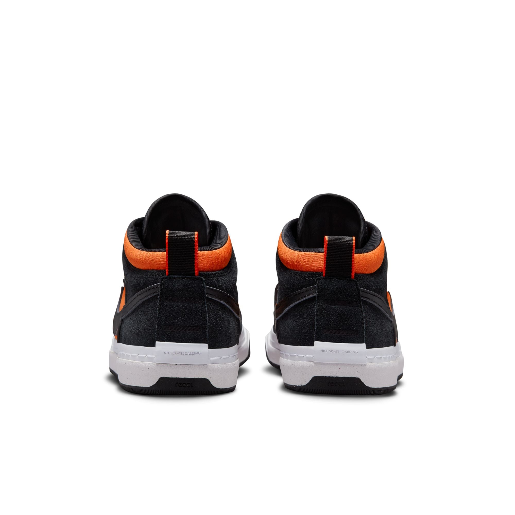 Nike SB Leo Baker React Shoes - Black/Black-Orange-Electro Orange