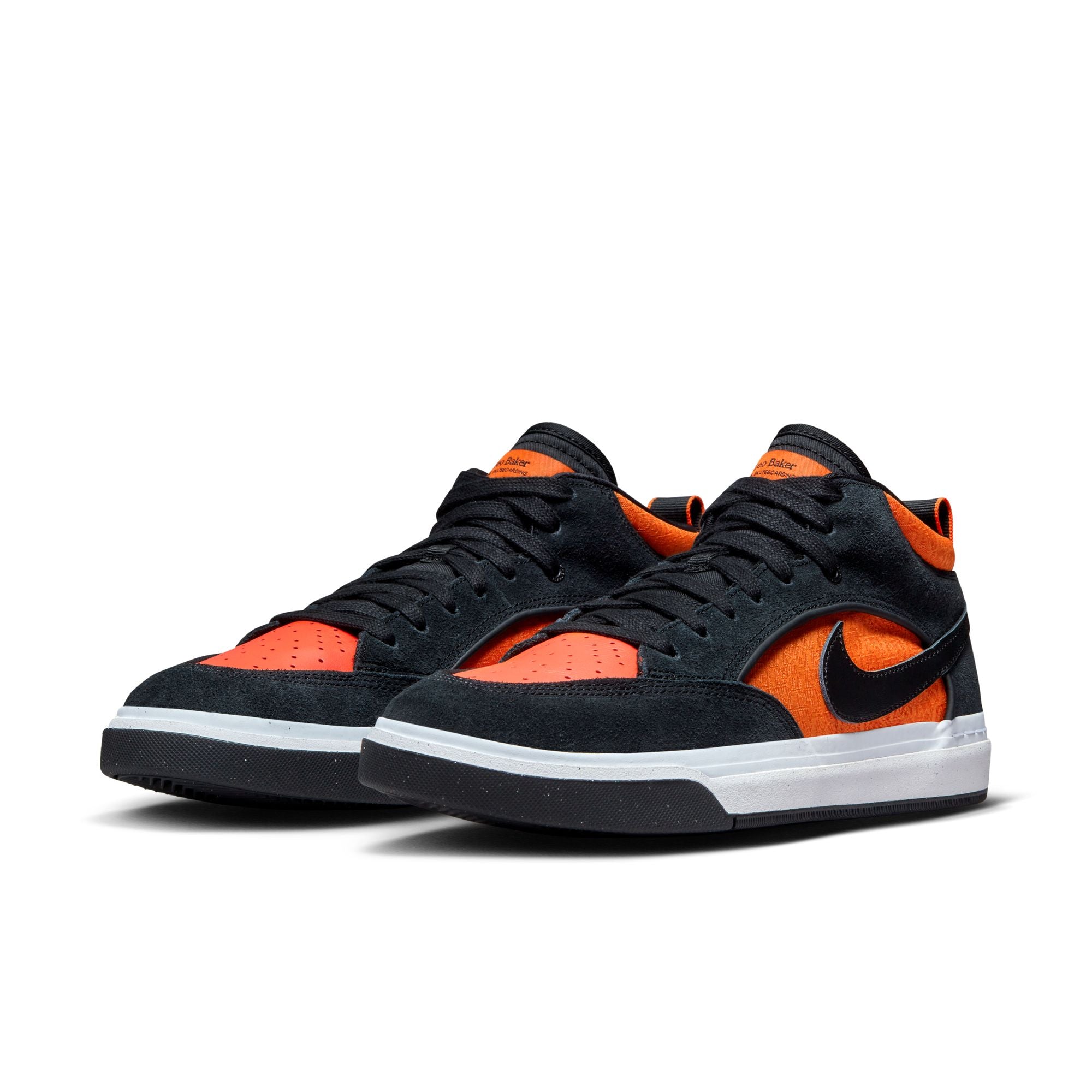 Nike SB Leo Baker React Shoes - Black/Black-Orange-Electro Orange