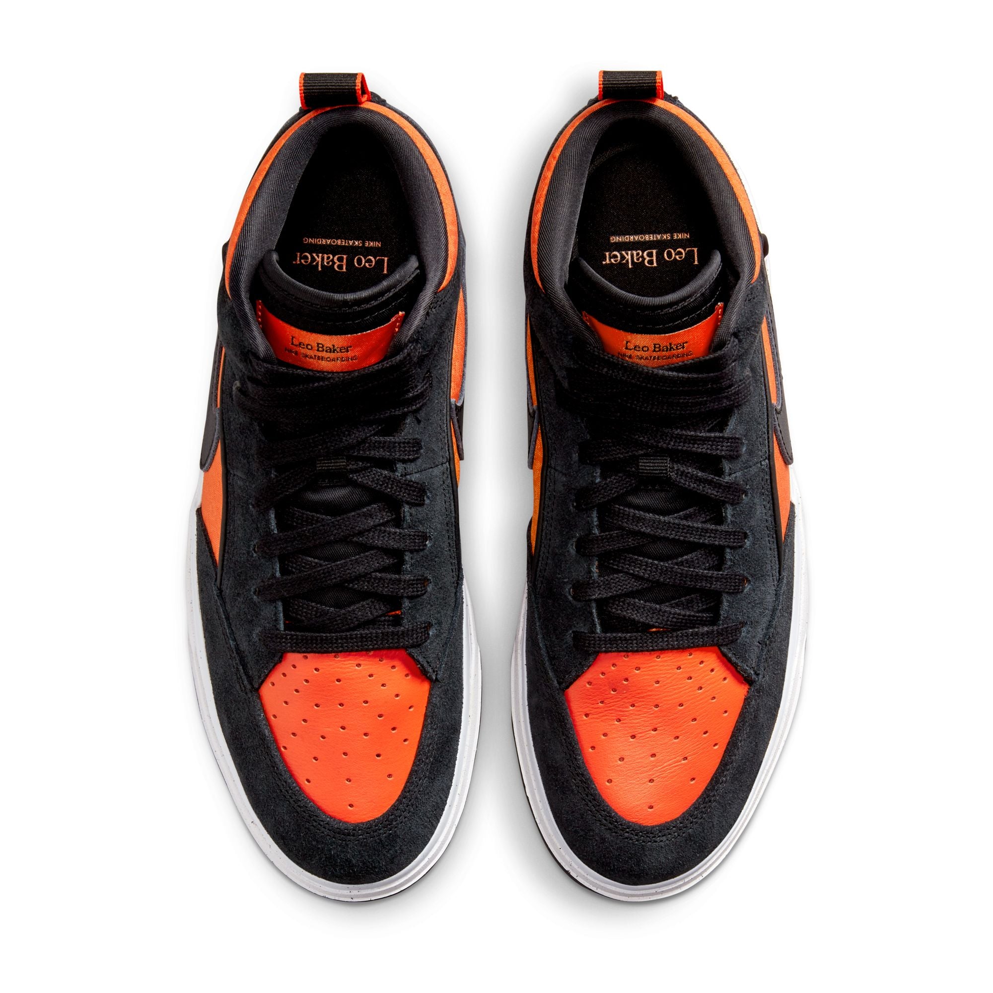 Nike SB Leo Baker React Shoes - Black/Black-Orange-Electro Orange