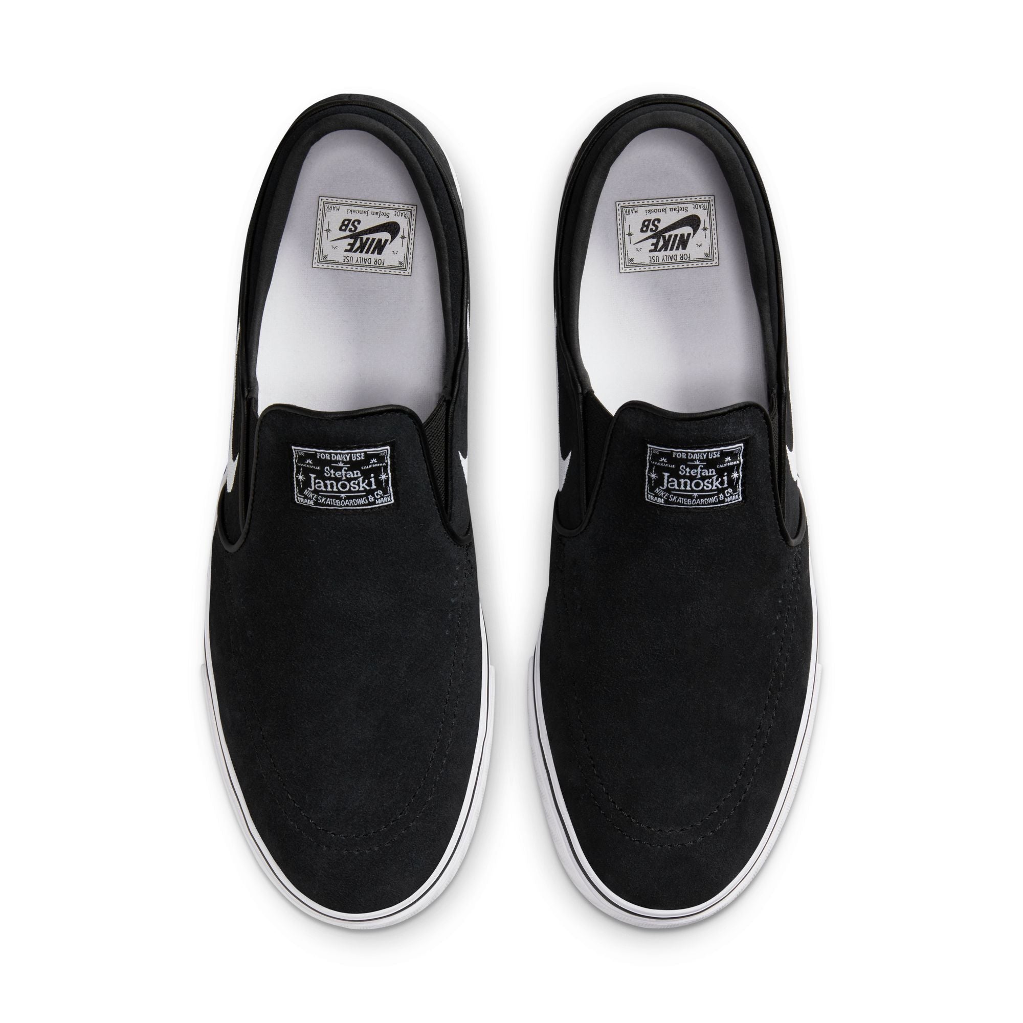 Nike SB Janoski OG+ Slip On Shoes - Black/White-Black