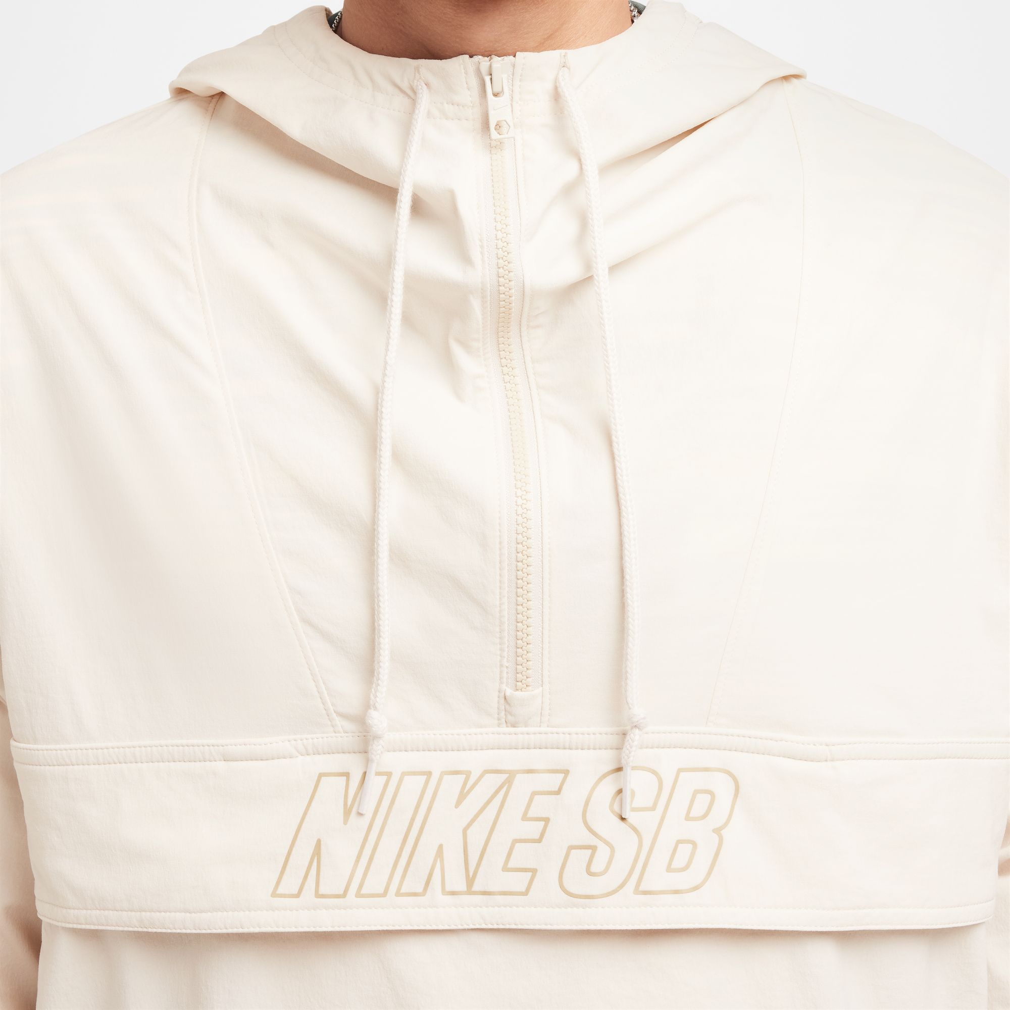 Nike SB Half Zip Pullover Hooded Jacket - Lt Orewood Brown/Khaki
