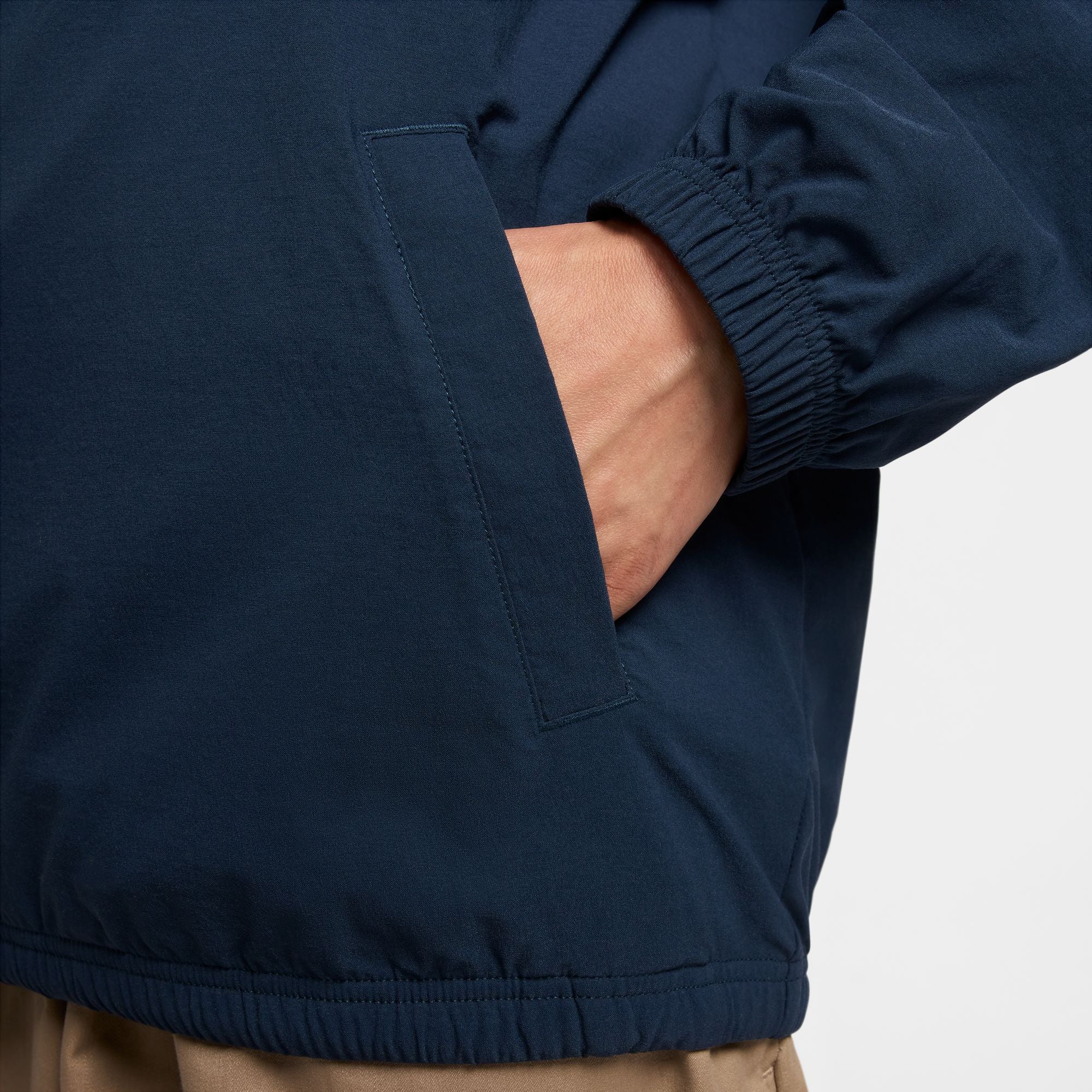 Nike SB Half Zip Pullover Hooded Jacket - Army Navy/Denim Turquoise