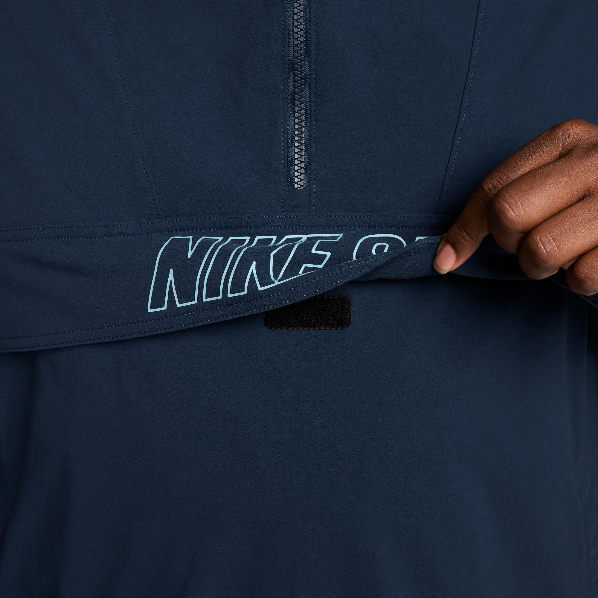 Nike SB Half Zip Pullover Hooded Jacket - Army Navy/Denim Turquoise