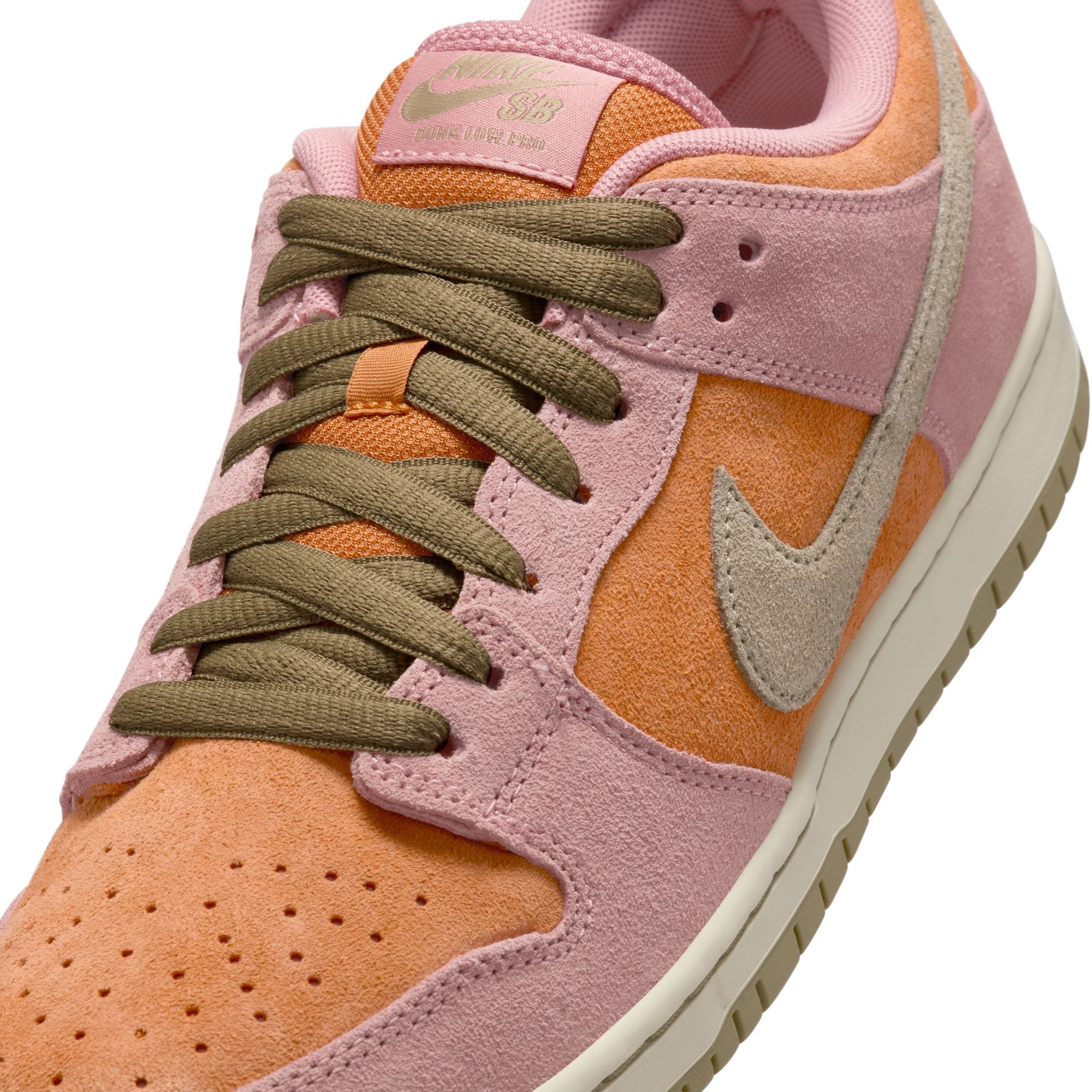 Nike SB Dunk Low Pro Shoes - Red Stardust/Neutral Olive/Monarch