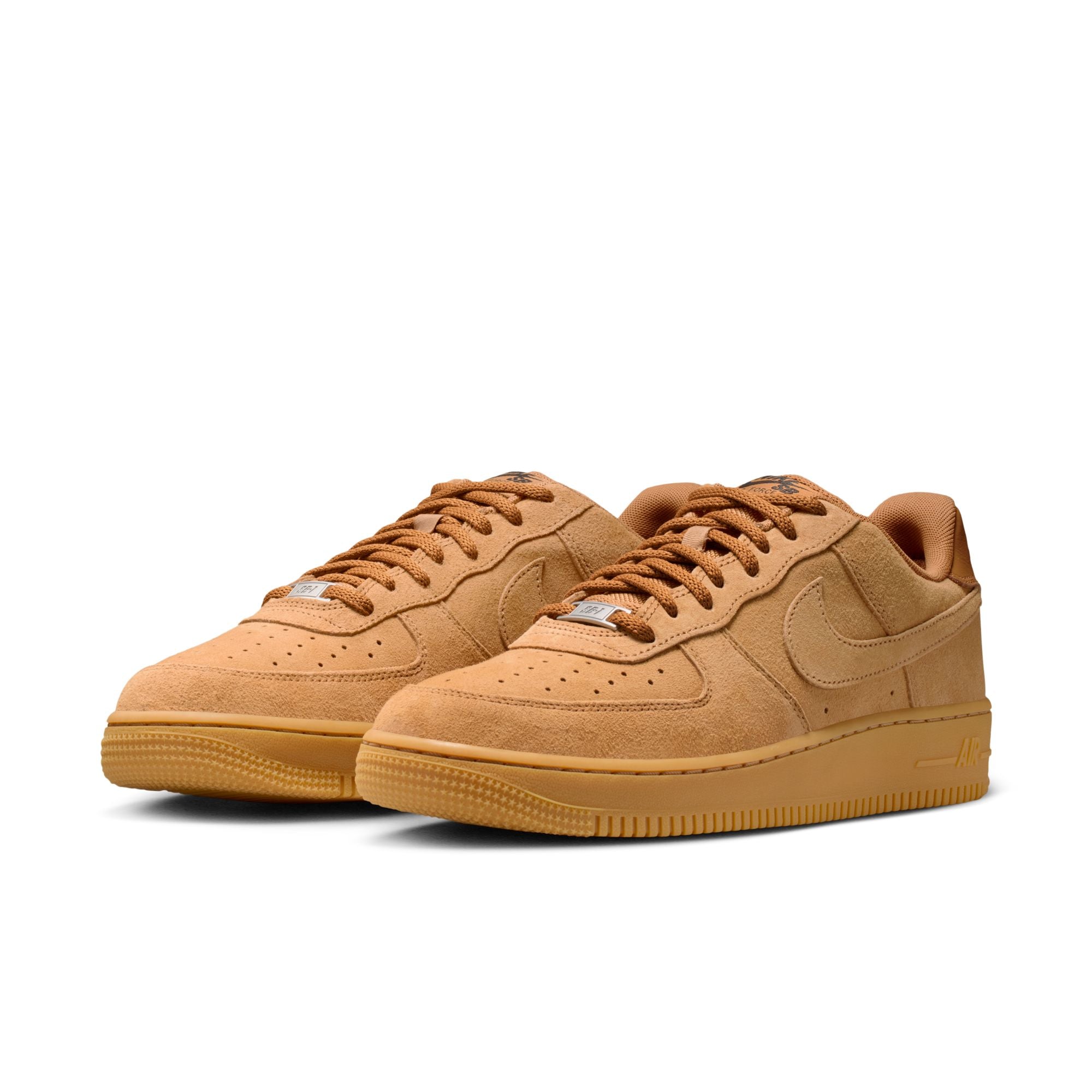 Nike SB Air Force 1 Shoes - Flax/Black-Light Gum/Brown