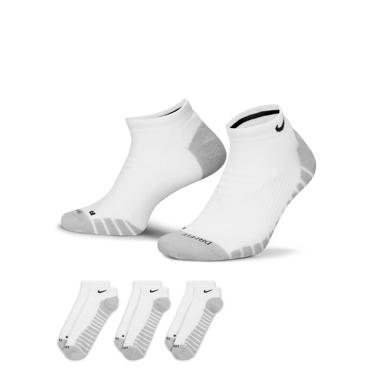 Nike Everyday Max Cushioned Ankle Socks 3 Pack - White/Wolf Grey