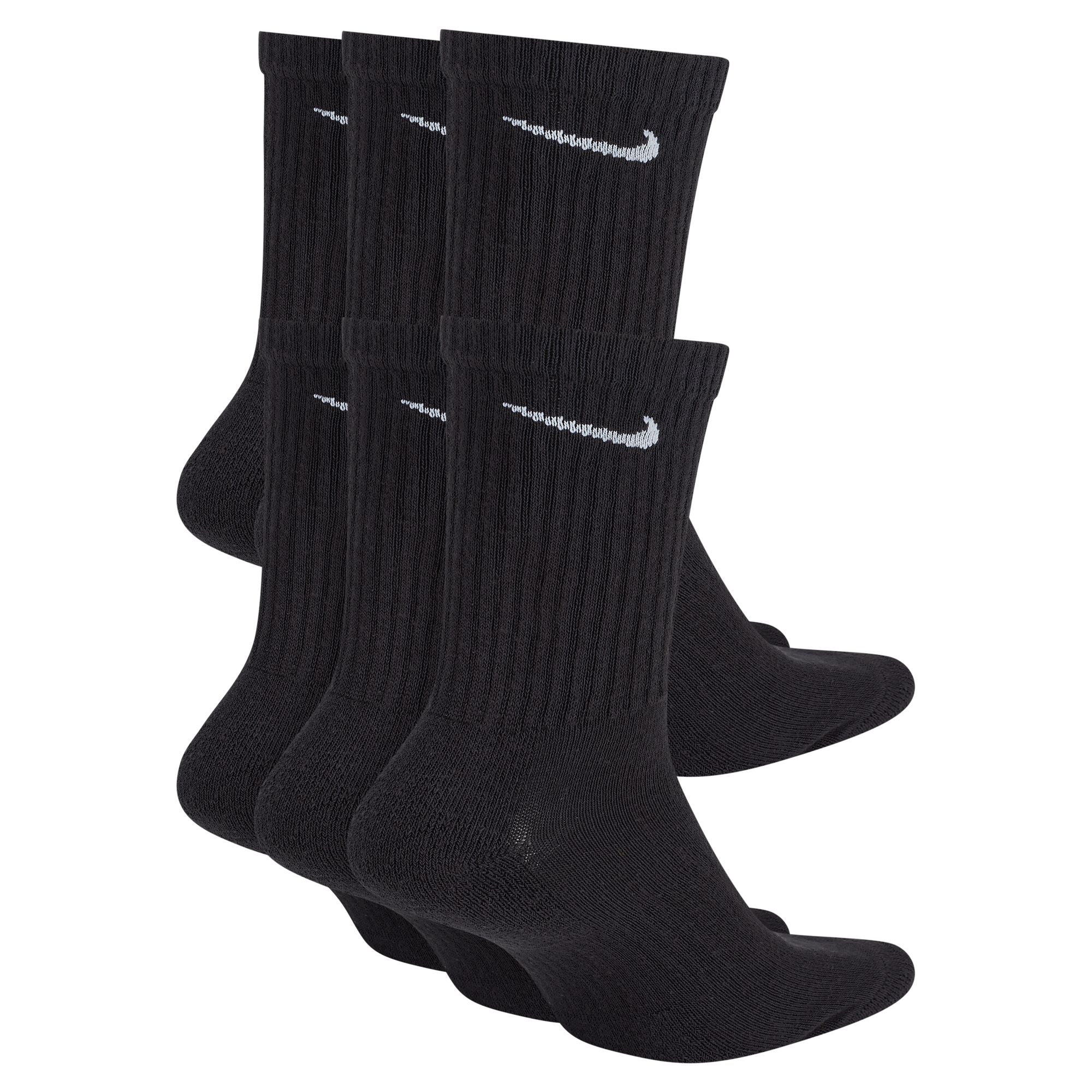 Nike Everyday Cushioned Training Crew Socks - Black/White 6 Pack