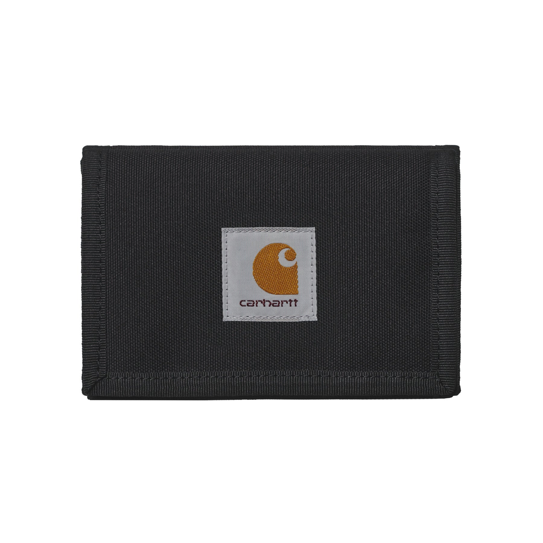 Black carhartt wallet with woven logo. Free UK shipping on orders over £50.