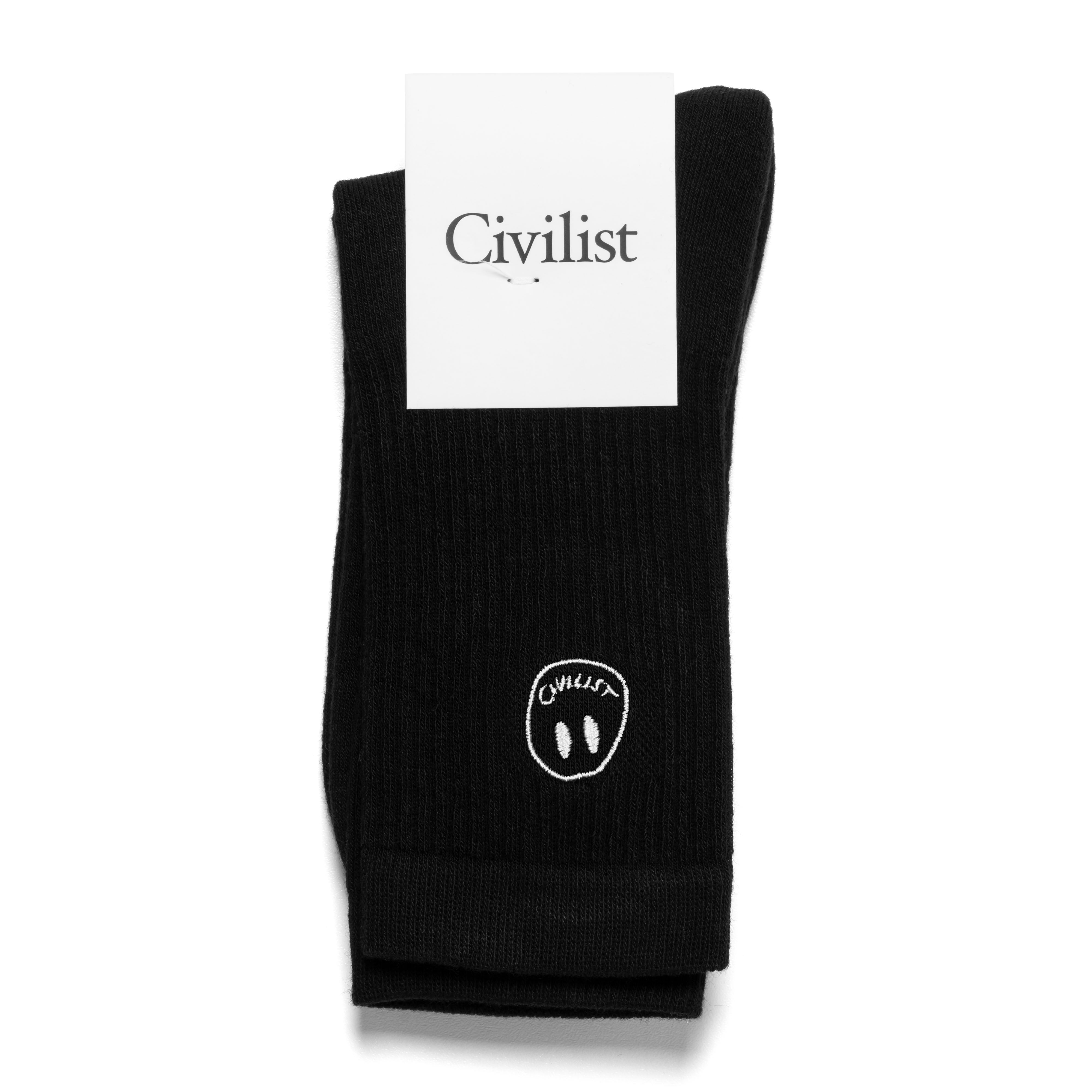 Civilist Mono Smiler Socks - Black