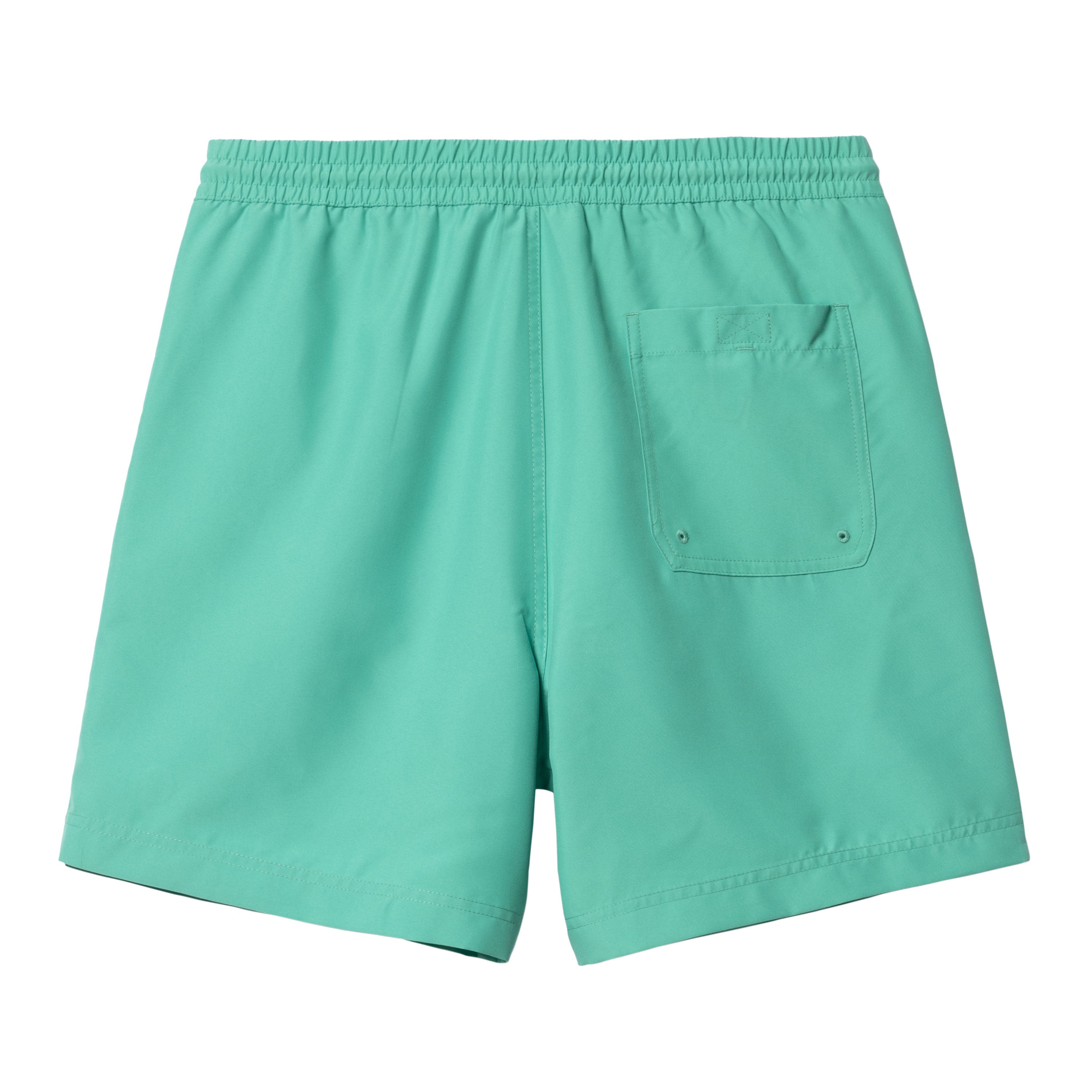Teal Carhartt swim shorts with adjustable drawstrings and embroidered logo. Free UK shipping on orders over £50.