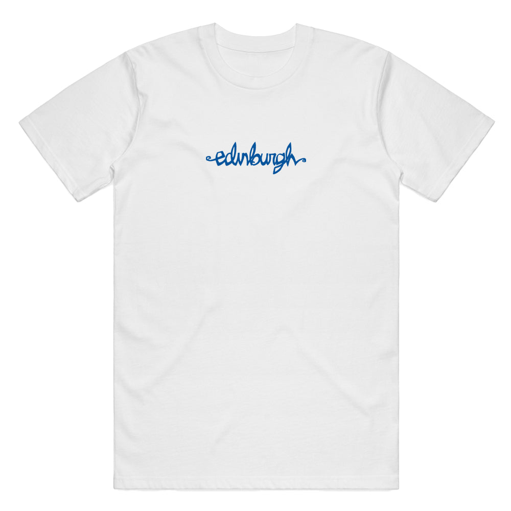 Chocolate Flip The Script Edinburgh T-shirt - White