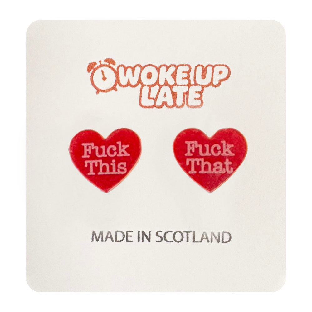 Woke Up Late - Fuck This, Fuck That Earring Studs