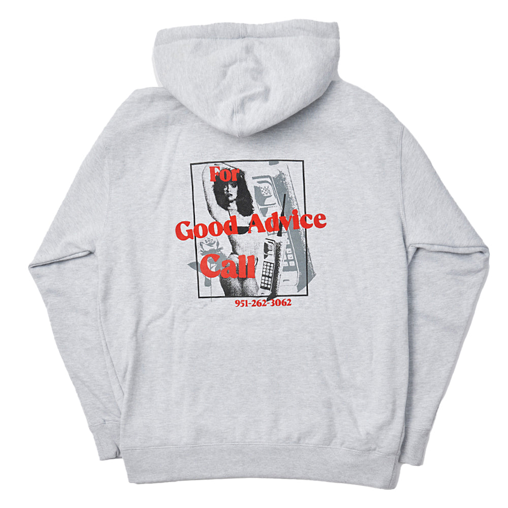 Good Advice Chat Line Hooded Sweatshirt - Heather Grey