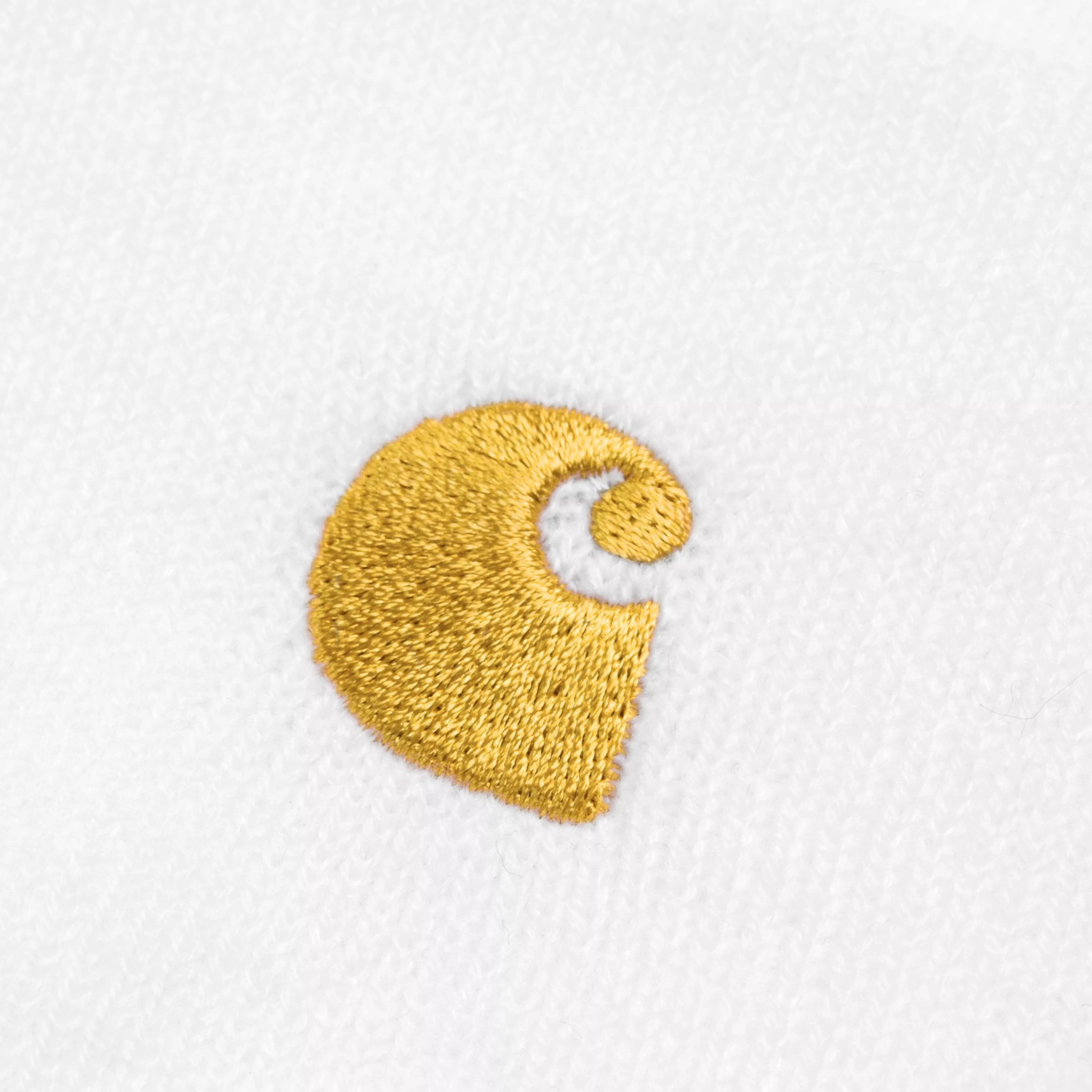 Carhartt WIP Chase Beanie - White/Gold