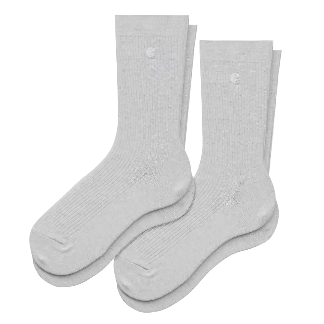 Carhartt WIP Madison Socks - 2 Pack Ash Heather/White