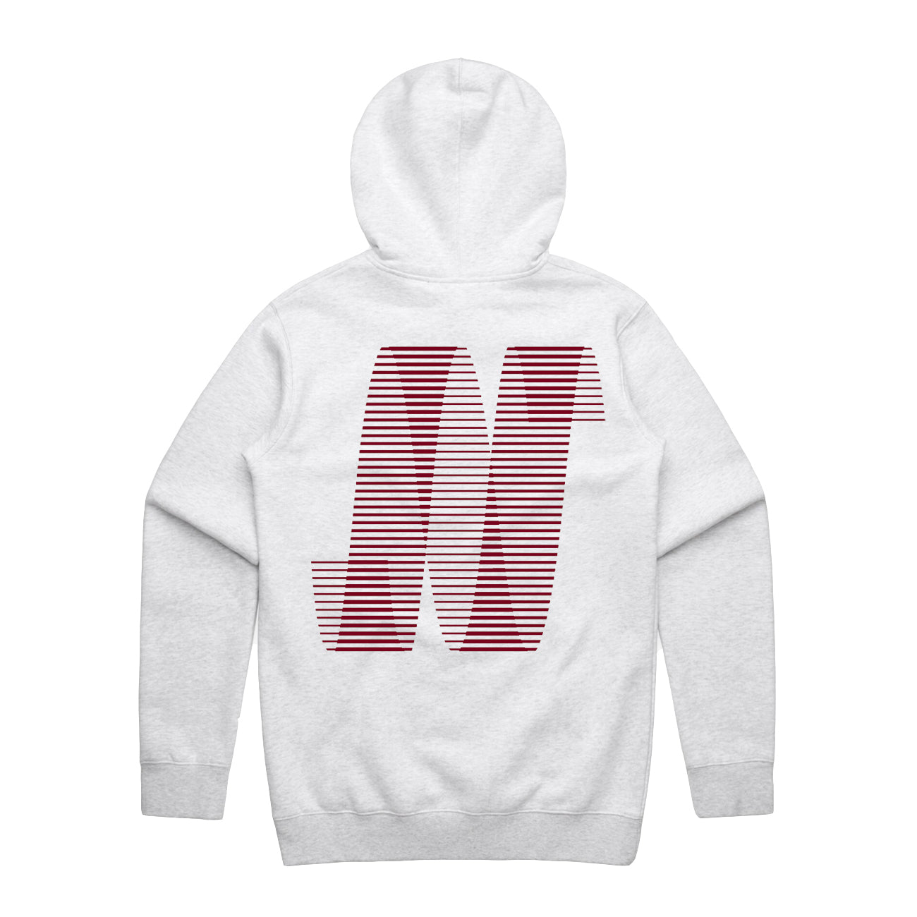 North N Logo Hooded Sweatshirt - Ash/Crimson
