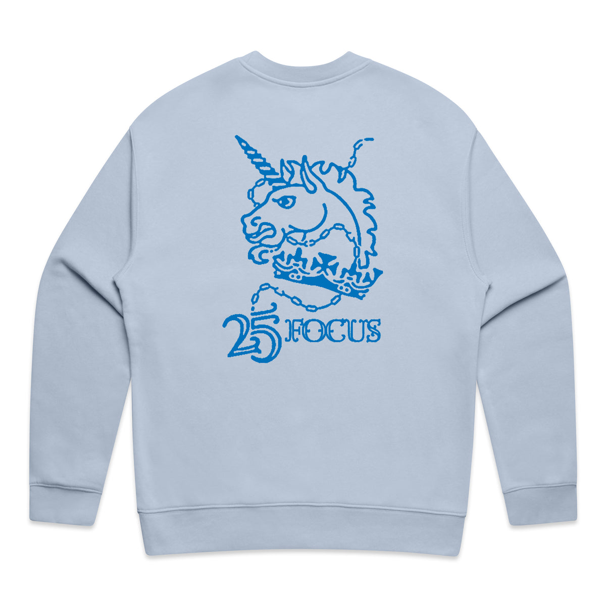 Focus 25th Anniversary Unicorn Head Sweatshirt - Powder Blue