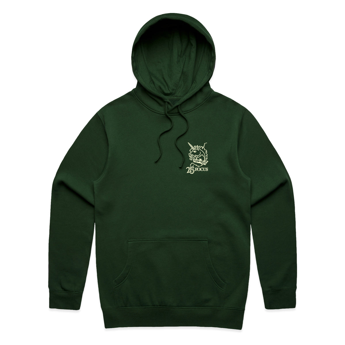 Focus 25th Anniversary Unicorn Head Hoodie - Green