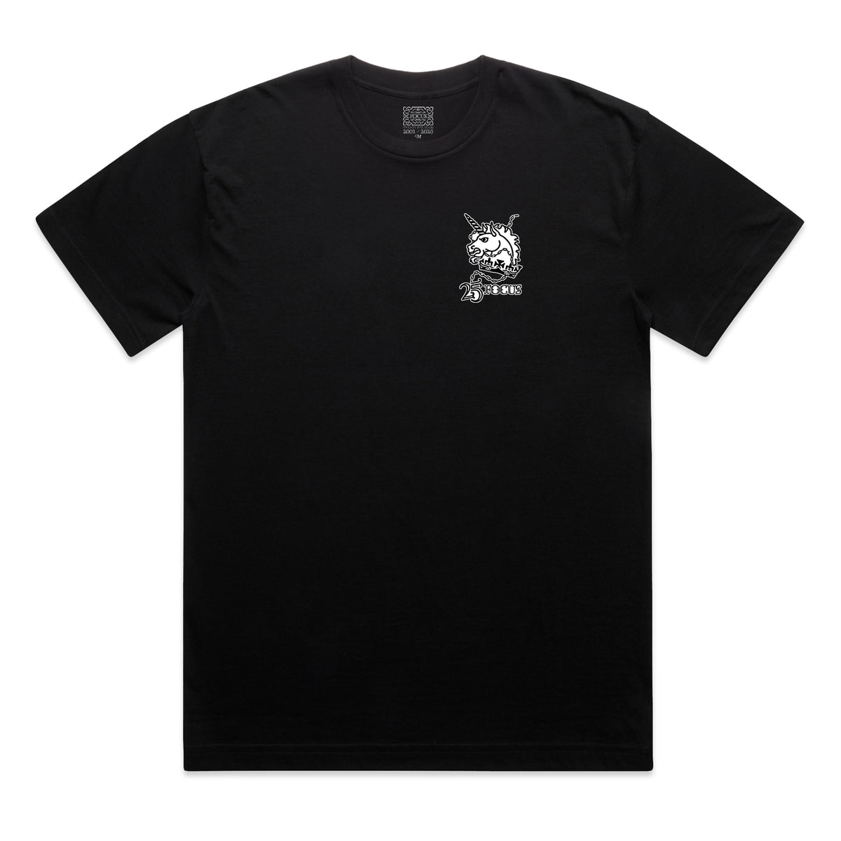 Focus 25th Anniversary Unicorn Head T-shirt - Black