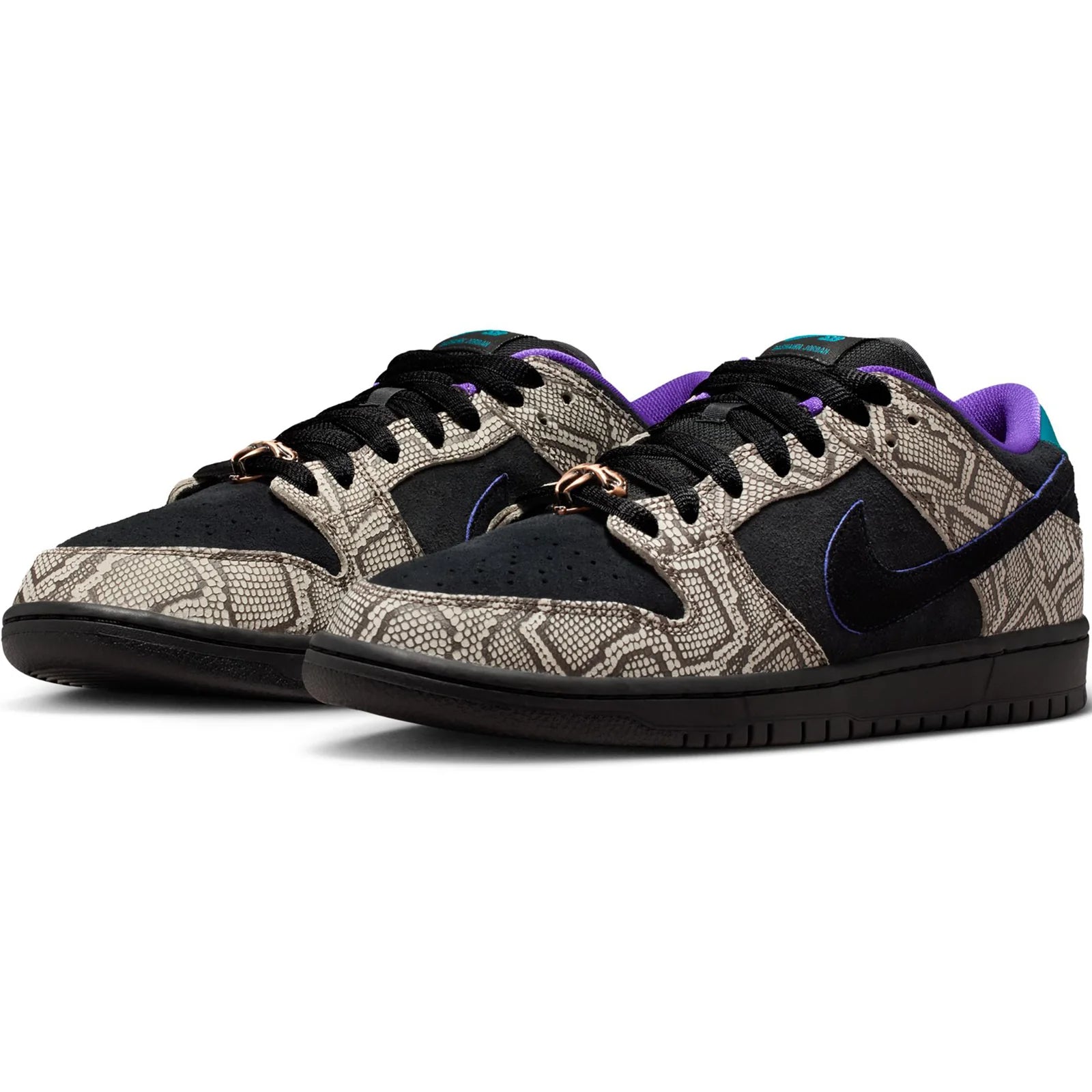 Nike SB Dunk Low Pro x Dashawn Jordan Shoes - String/Black-Bright Spruce-Fierce Purple