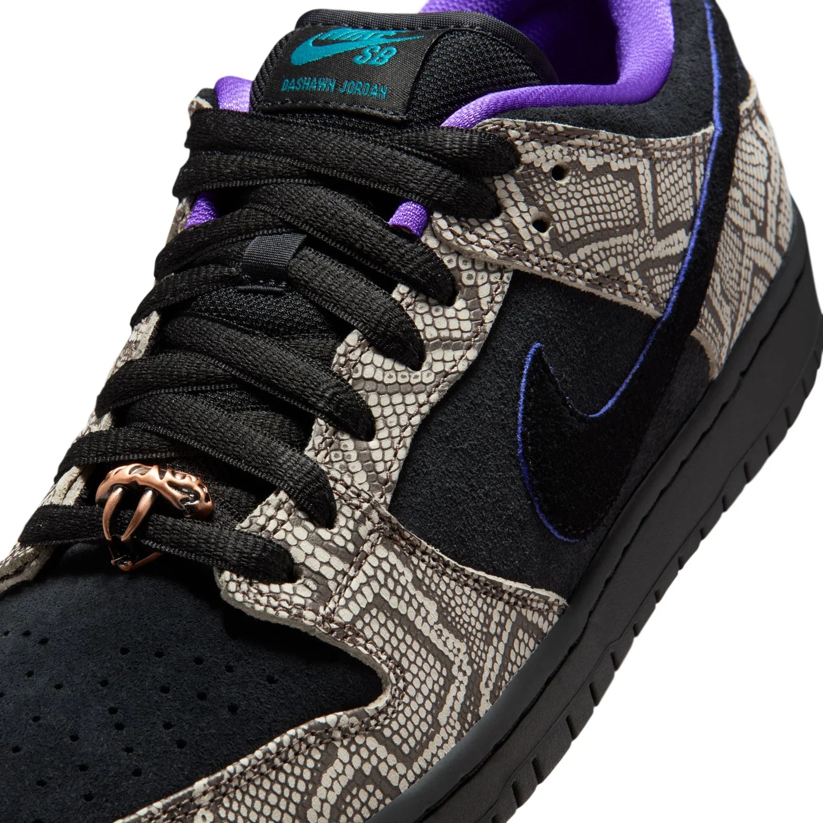 Nike SB Dunk Low Pro x Dashawn Jordan Shoes - String/Black-Bright Spruce-Fierce Purple