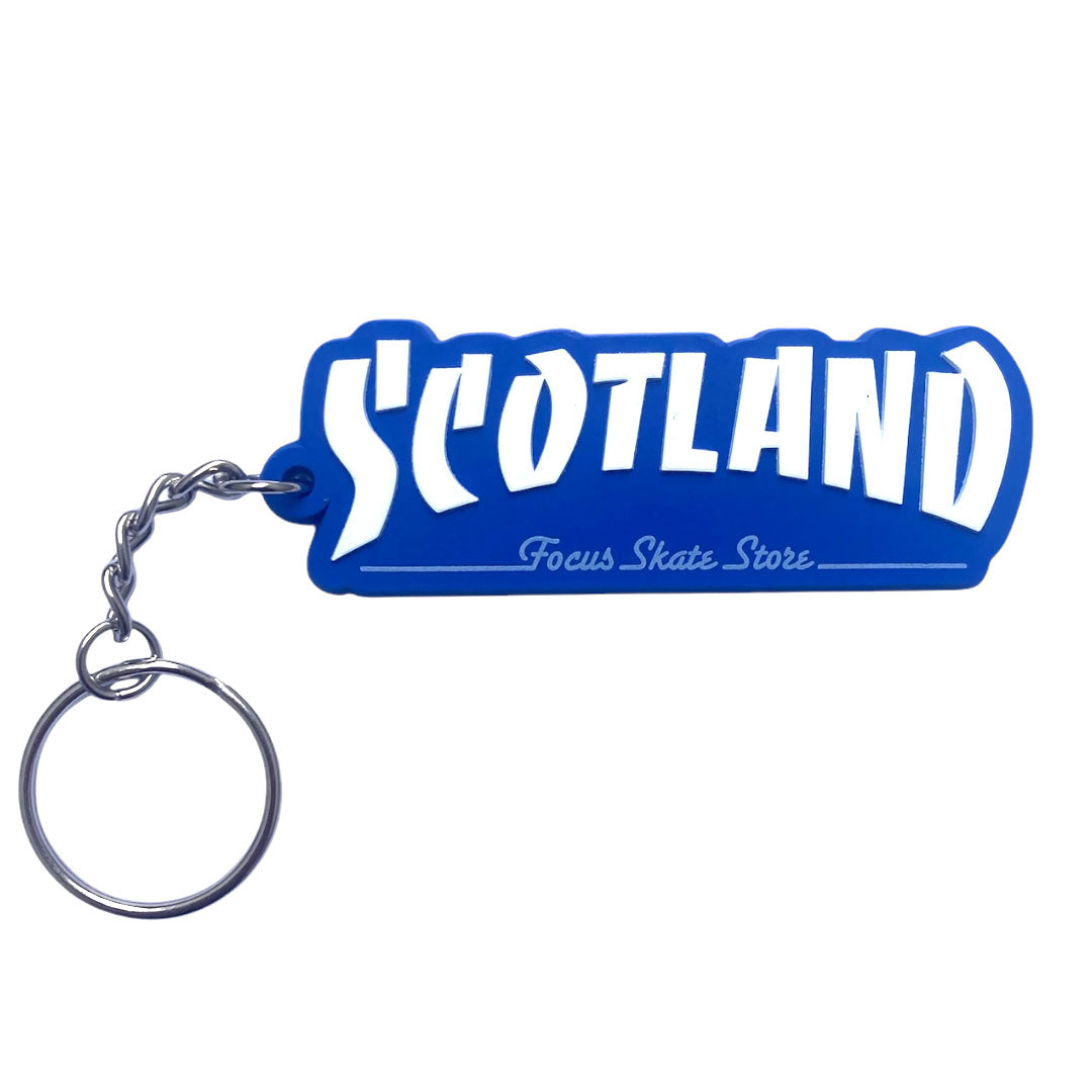 Focus Scotland 3D Rubber Keychain - Blue/White