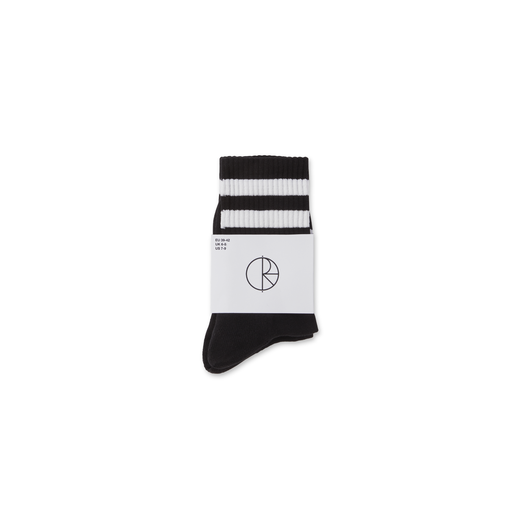 Black polar rib socks with white stripes and smiling and frowning face logos. Free delivery on items over £50