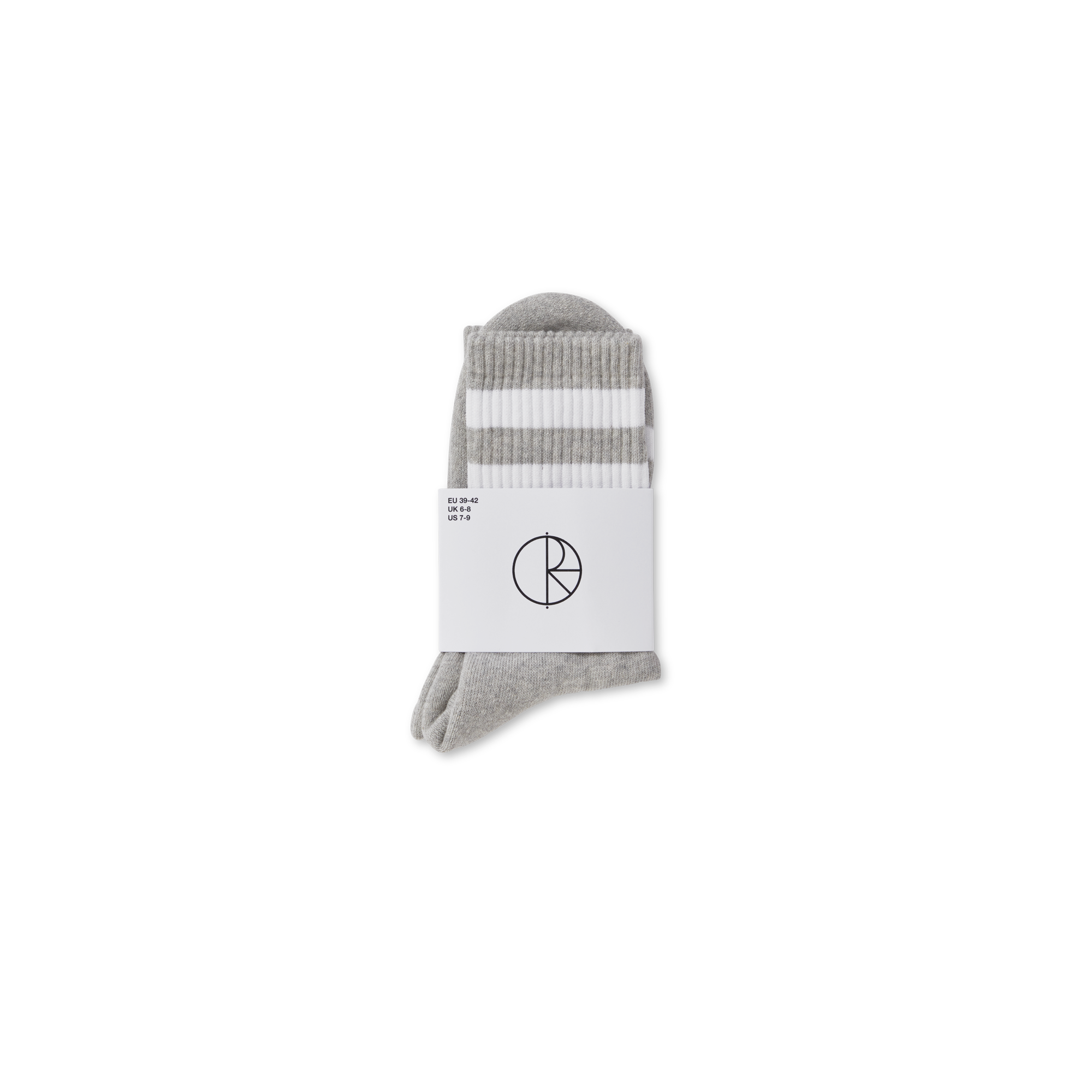 Grey polar rib socks with white stripes and smiling and frowning face logos. Free delivery on items over £50
