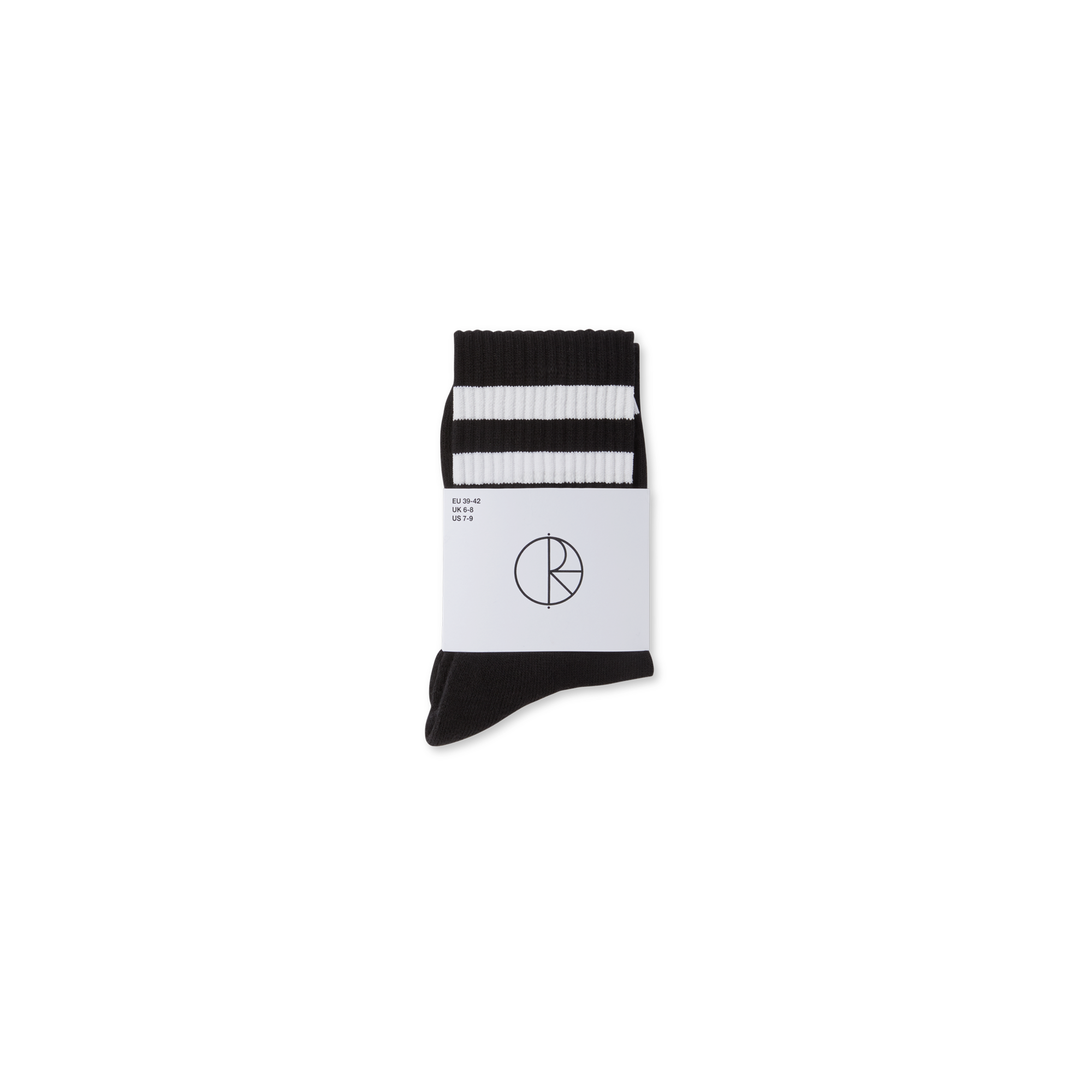 Black polar rib socks with white stripes and smiling and frowning face logos. Free delivery on items over £50