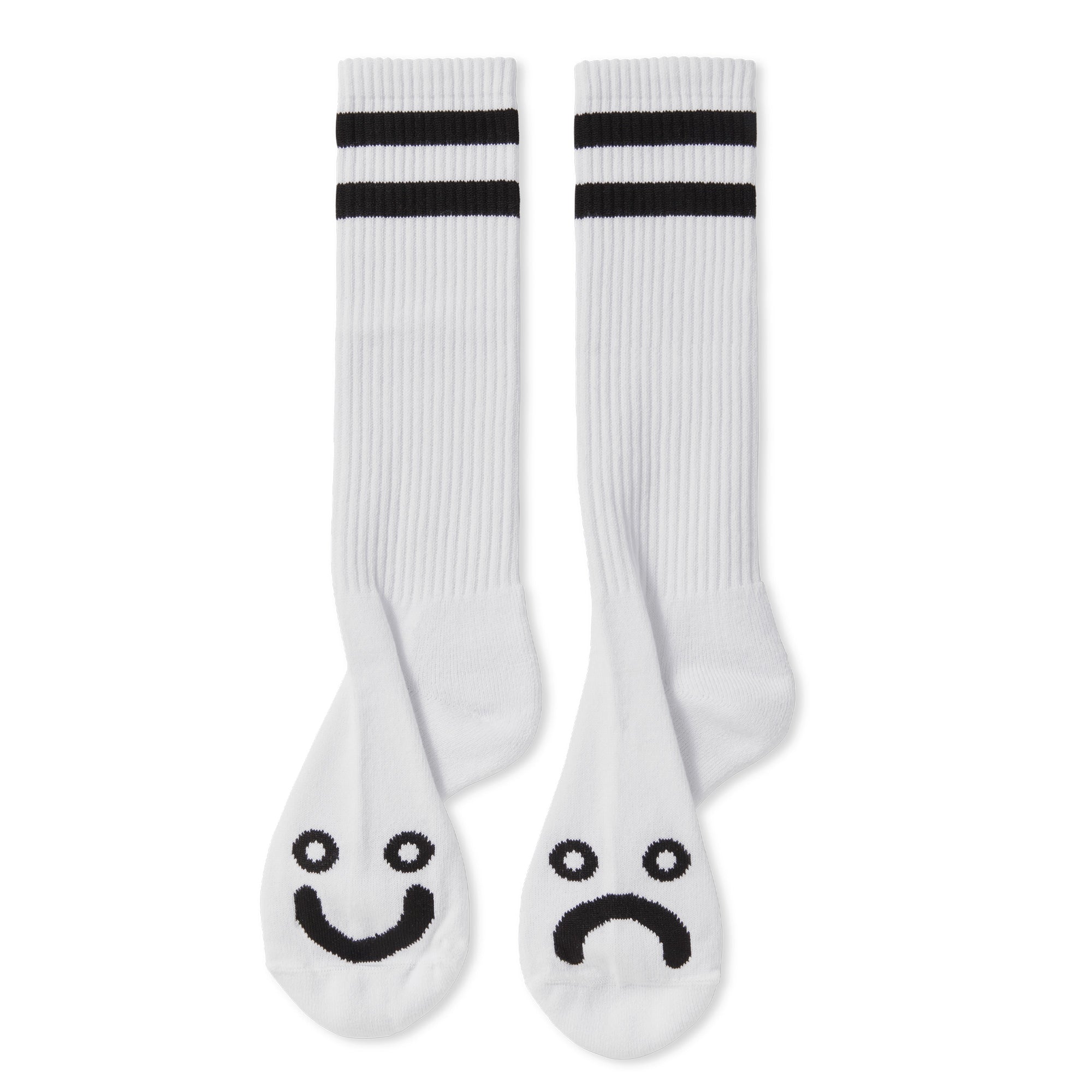 Polar Happy Sad Socks Long - White