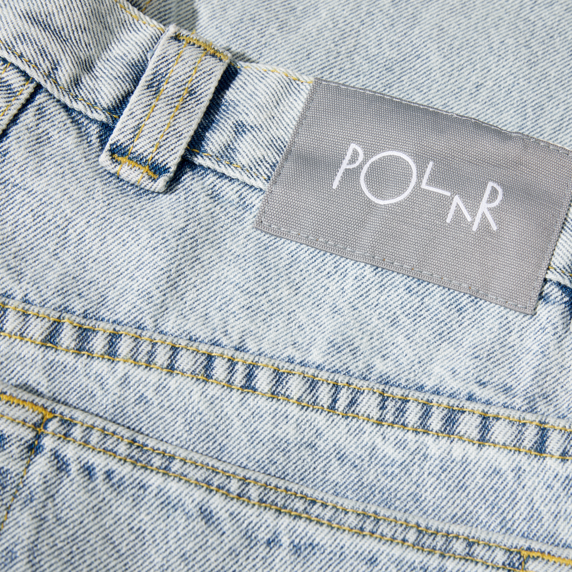 Light blue polar 92 denim baggy jeans with grey tab on back. Free uk shipping on orders over £50