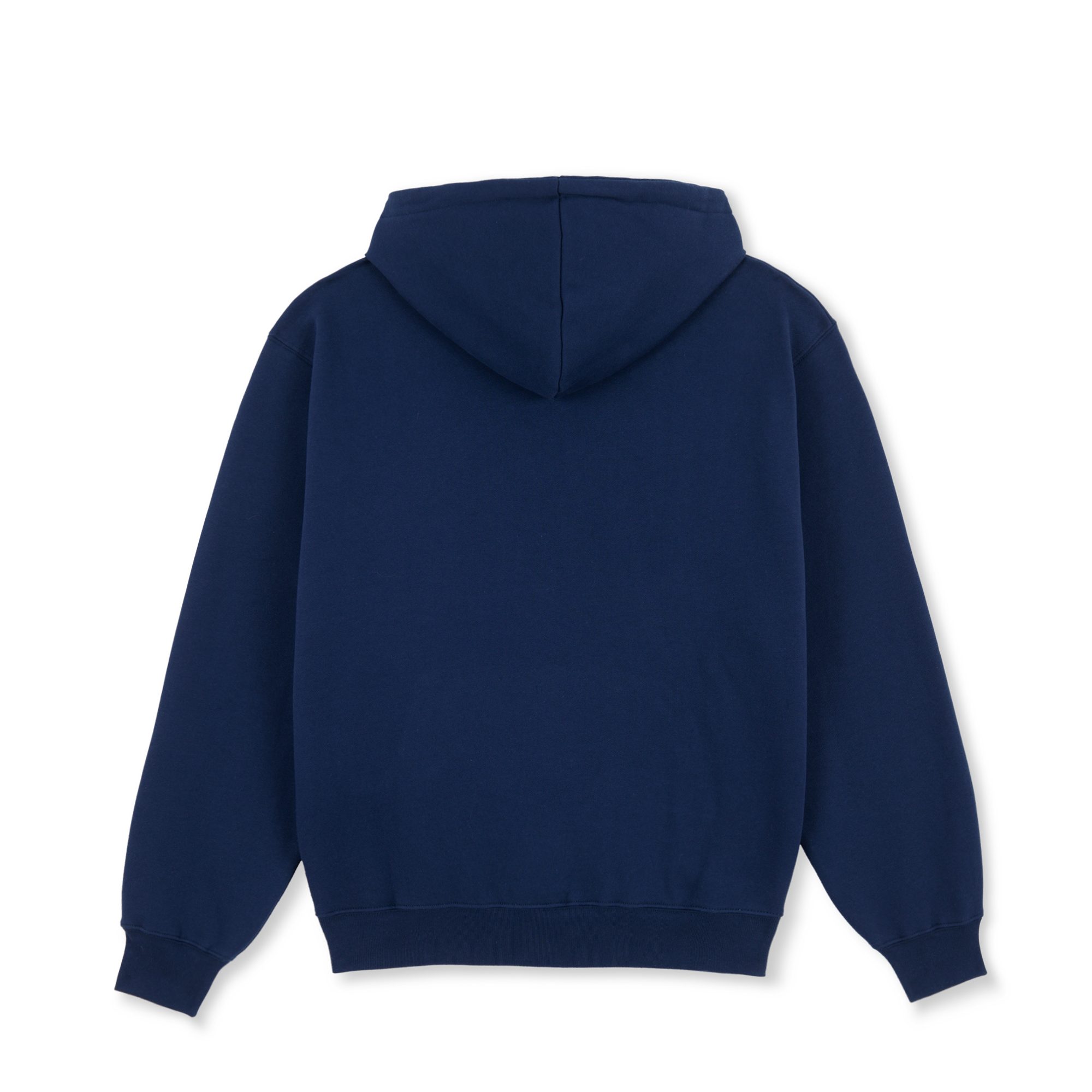 Dark blue polar hooded sweatshirt with pink and blue box logo on front. Free uk shipping on orders over £50