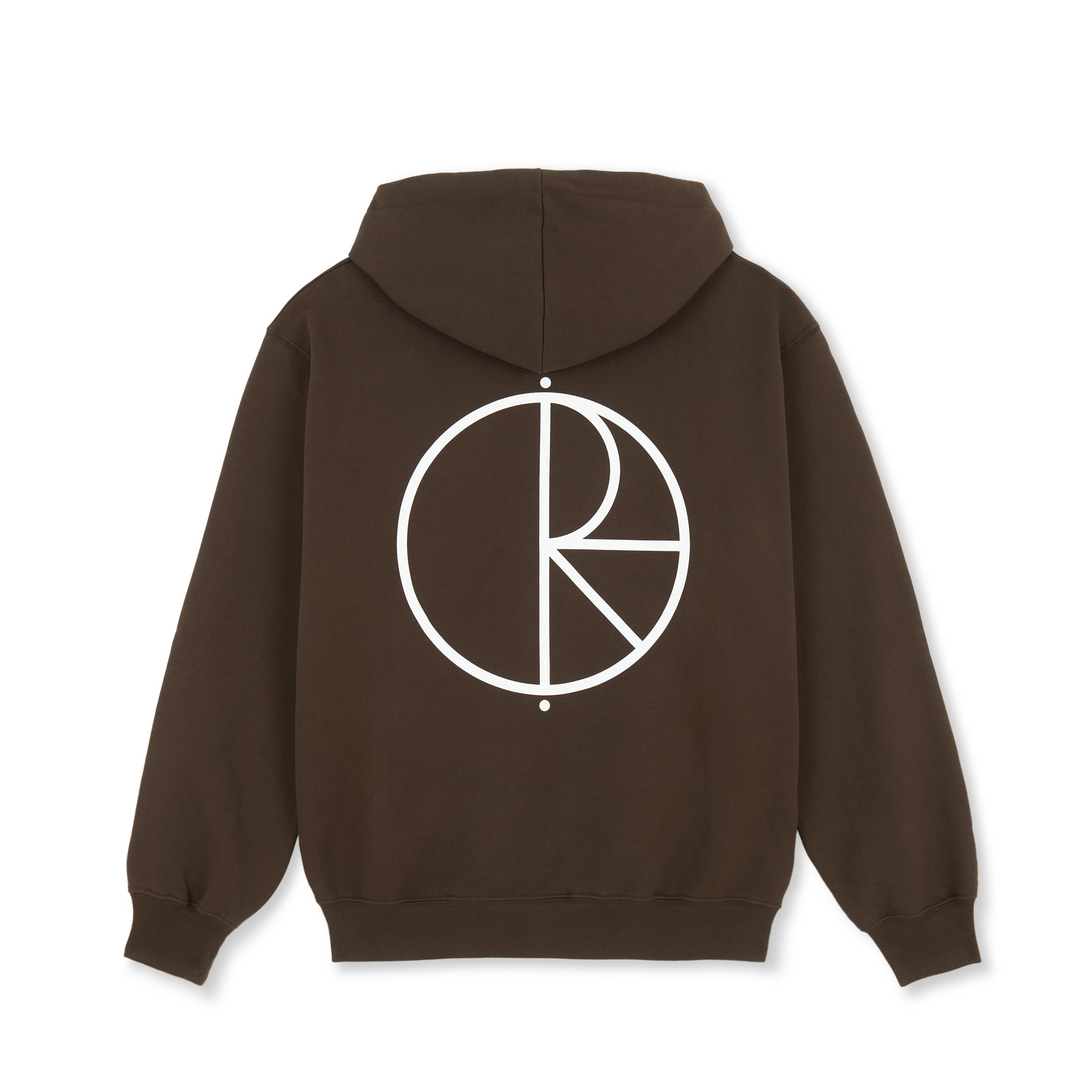 Brown polar hooded sweatshirt with white logos on front and back. Free uk shipping on orders over £50