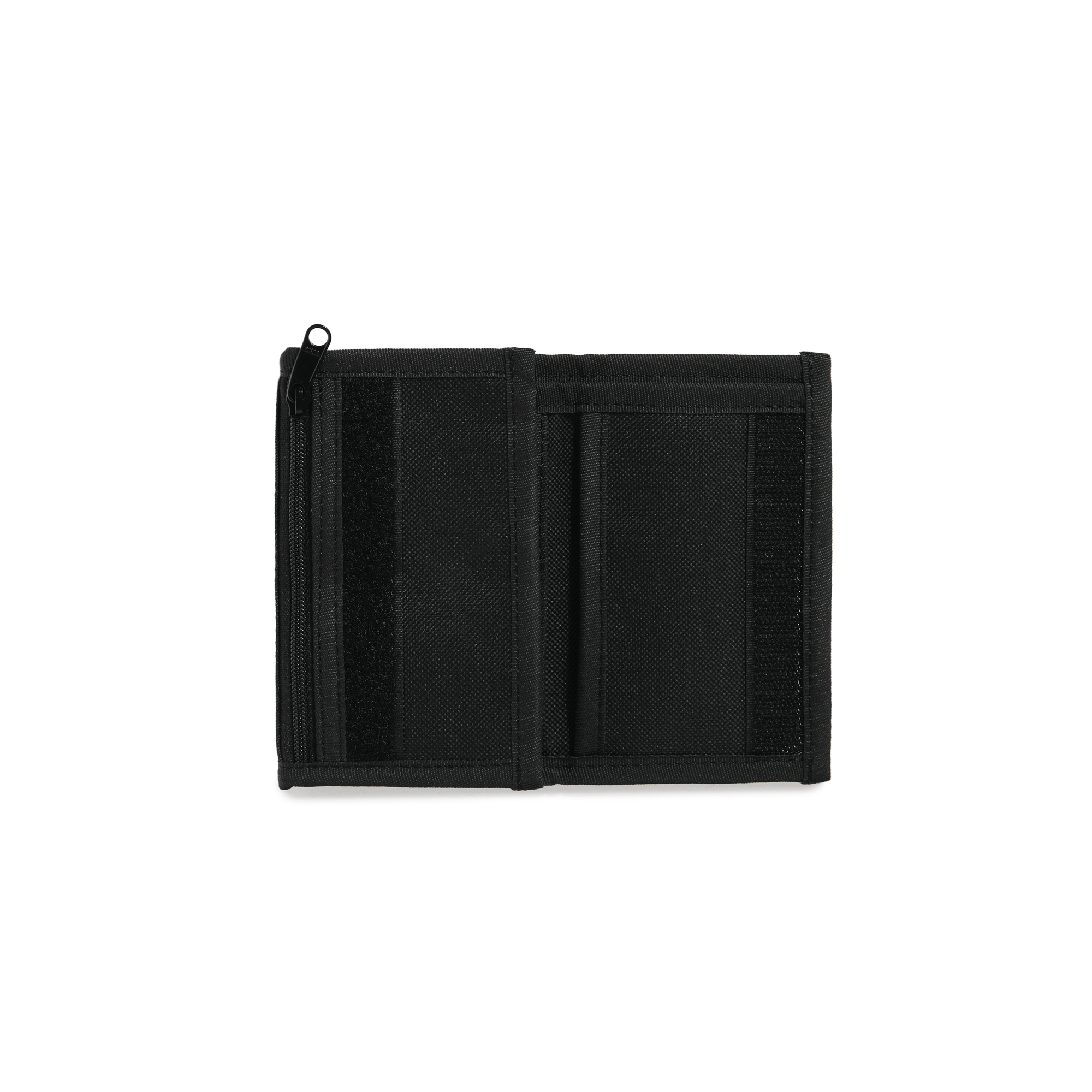 Black polar velcro wallet with grey logo on front. Card and cash pockets inside. Free uk shipping on orders over £50