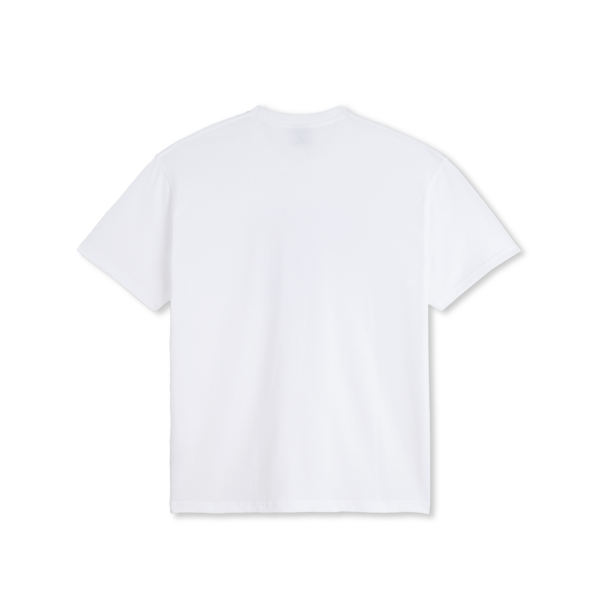 White polar short sleeve T-shirt with blue and pink box logo on front. Free uk shipping on orders over £50
