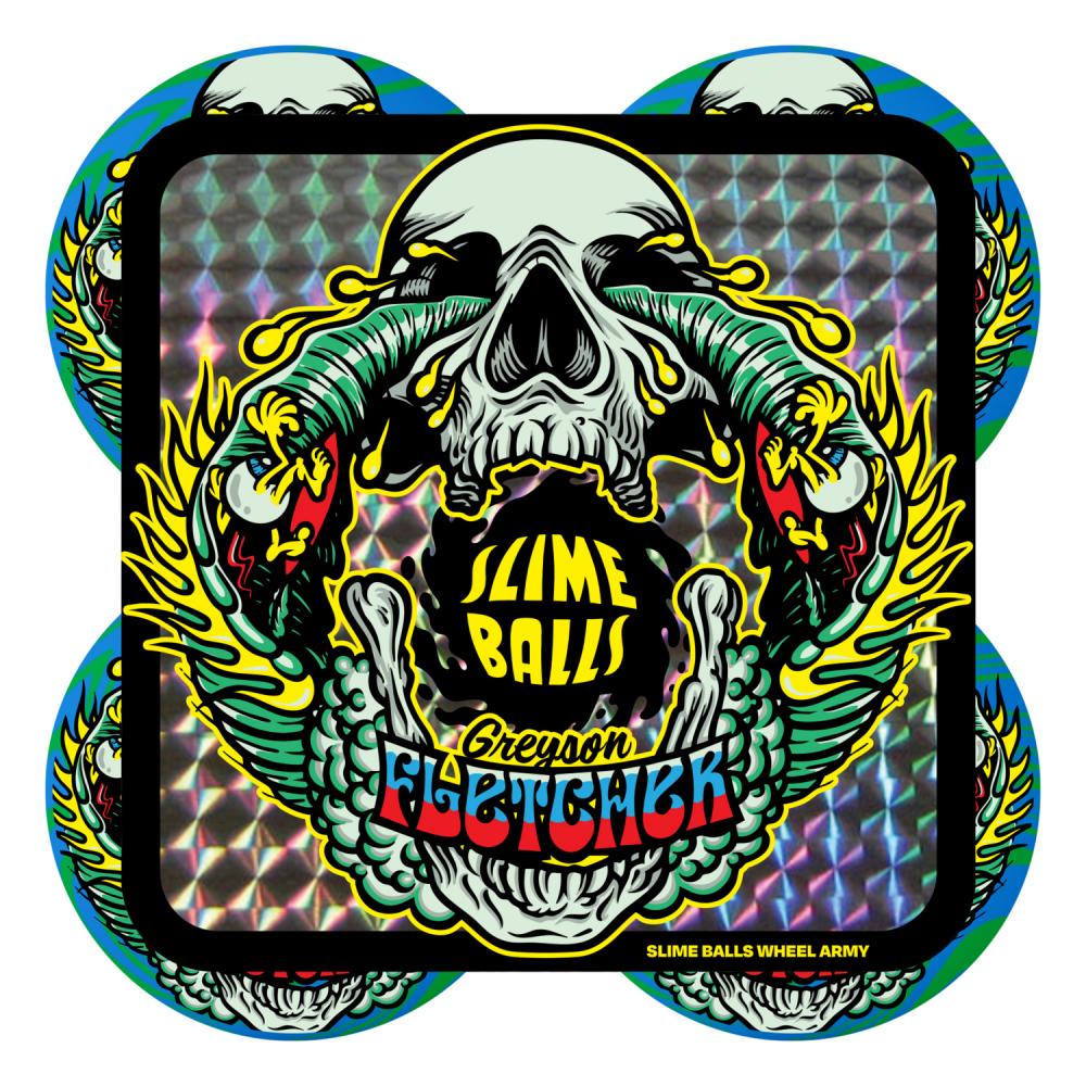 Slime Balls Greyson Fletcher Wheels Green/Blue Swirl 97a - 54mm