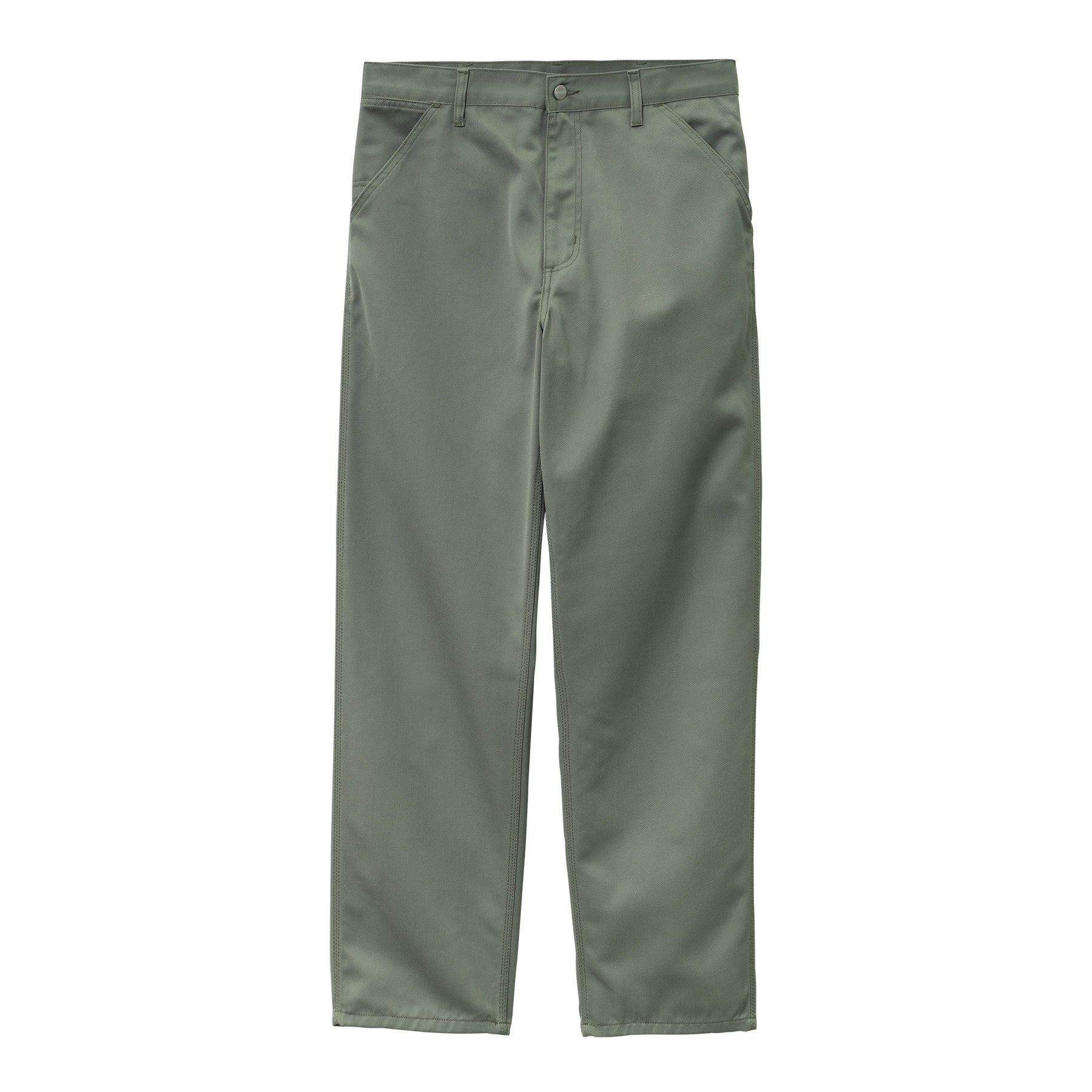 Light green Carhartt Simple pants with woven logo on the back pocket. Free UK shipping on orders over £50.