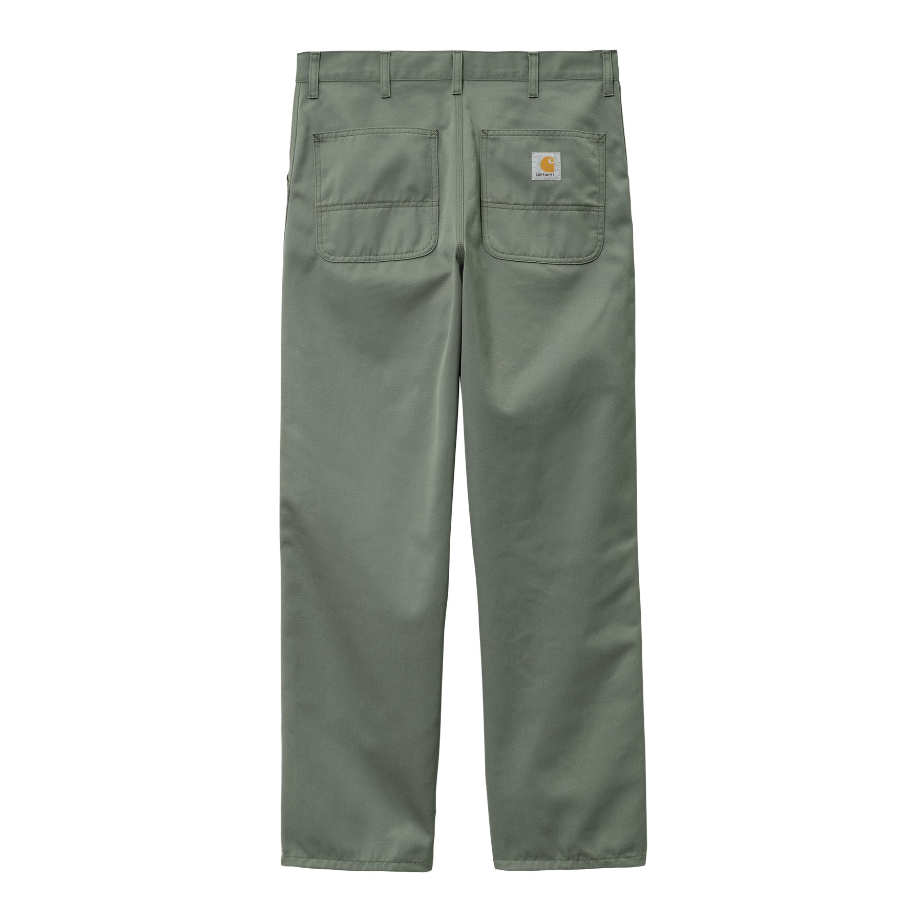 Light green Carhartt Simple pants with woven logo on the back pocket. Free UK shipping on orders over £50.