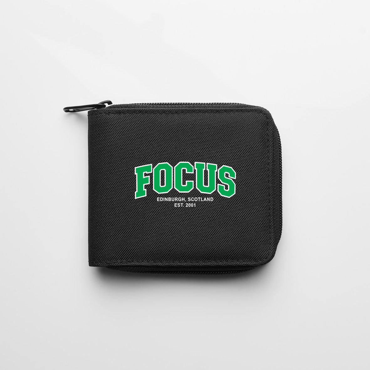 Focus College Zipped Wallet - Black/Green