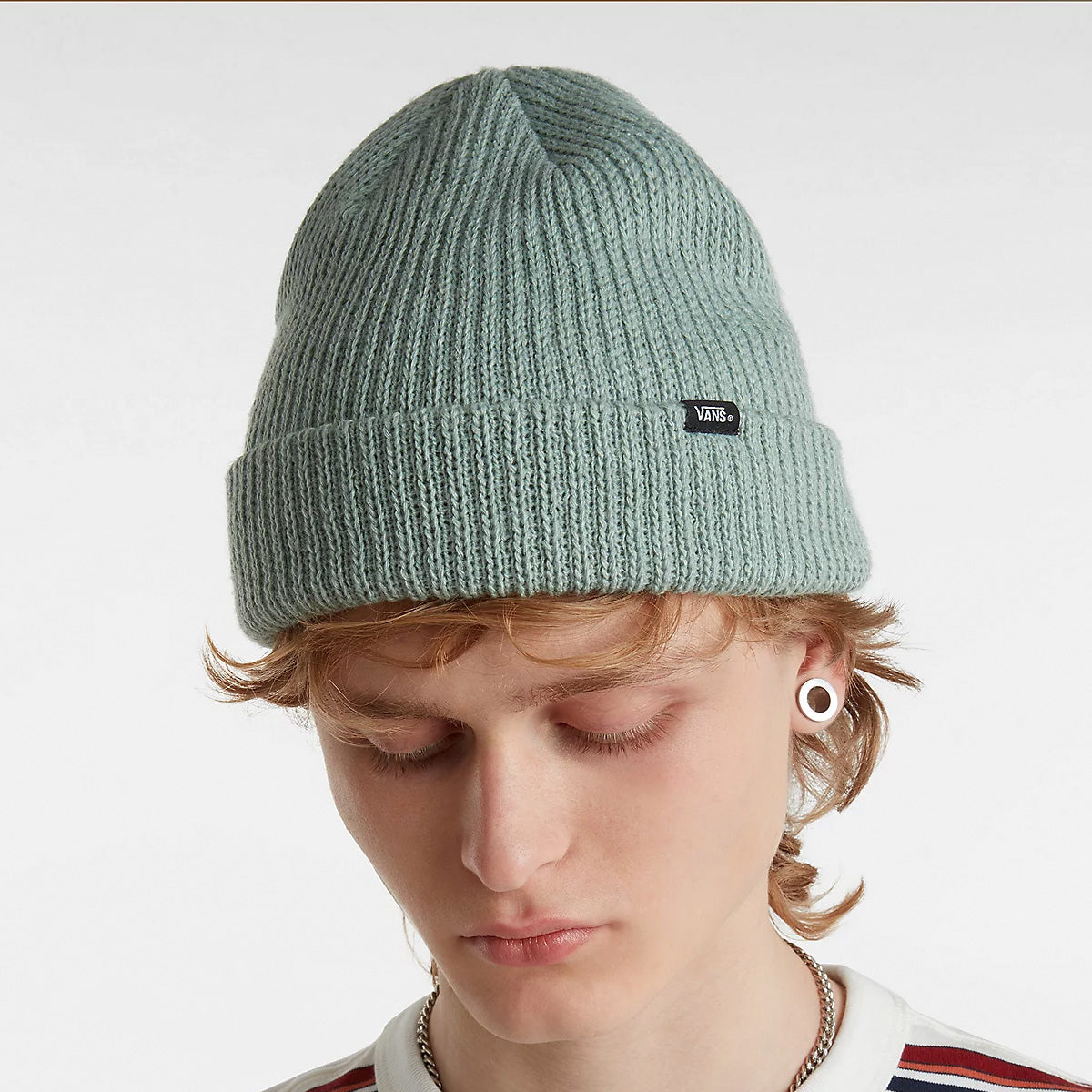Iceberg green vans cuffed and ribbed beanie with vans logo tag. Free uk shipping over £50