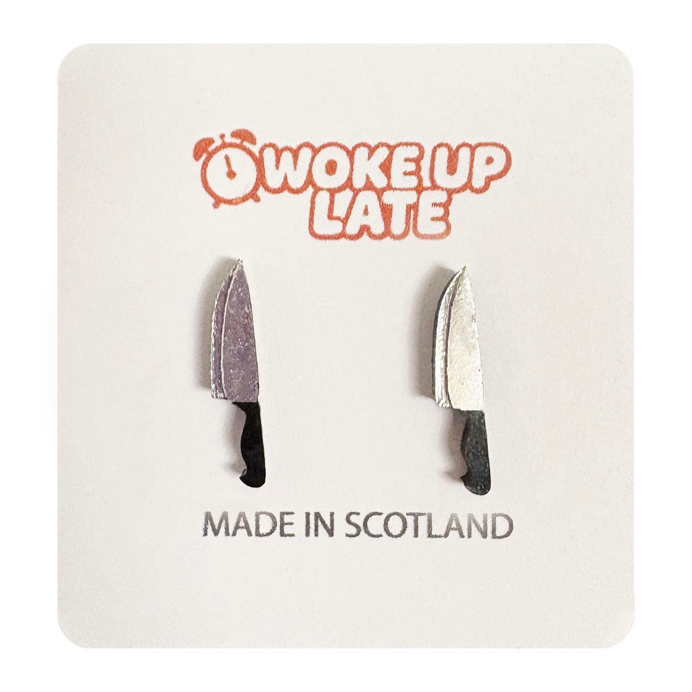 Woke Up Late Earrings - Wee Stabby Knives Earring Studs