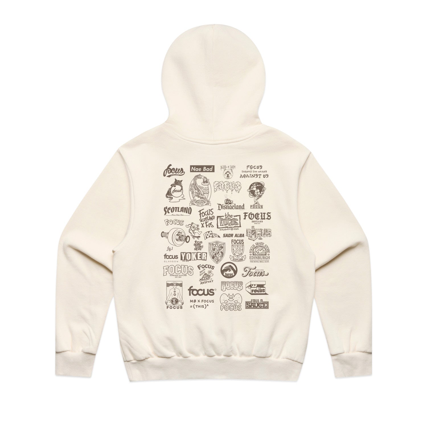 Focus Greatest Hits XXV Hooded Sweatshirt - Ecru/Dark Coffee