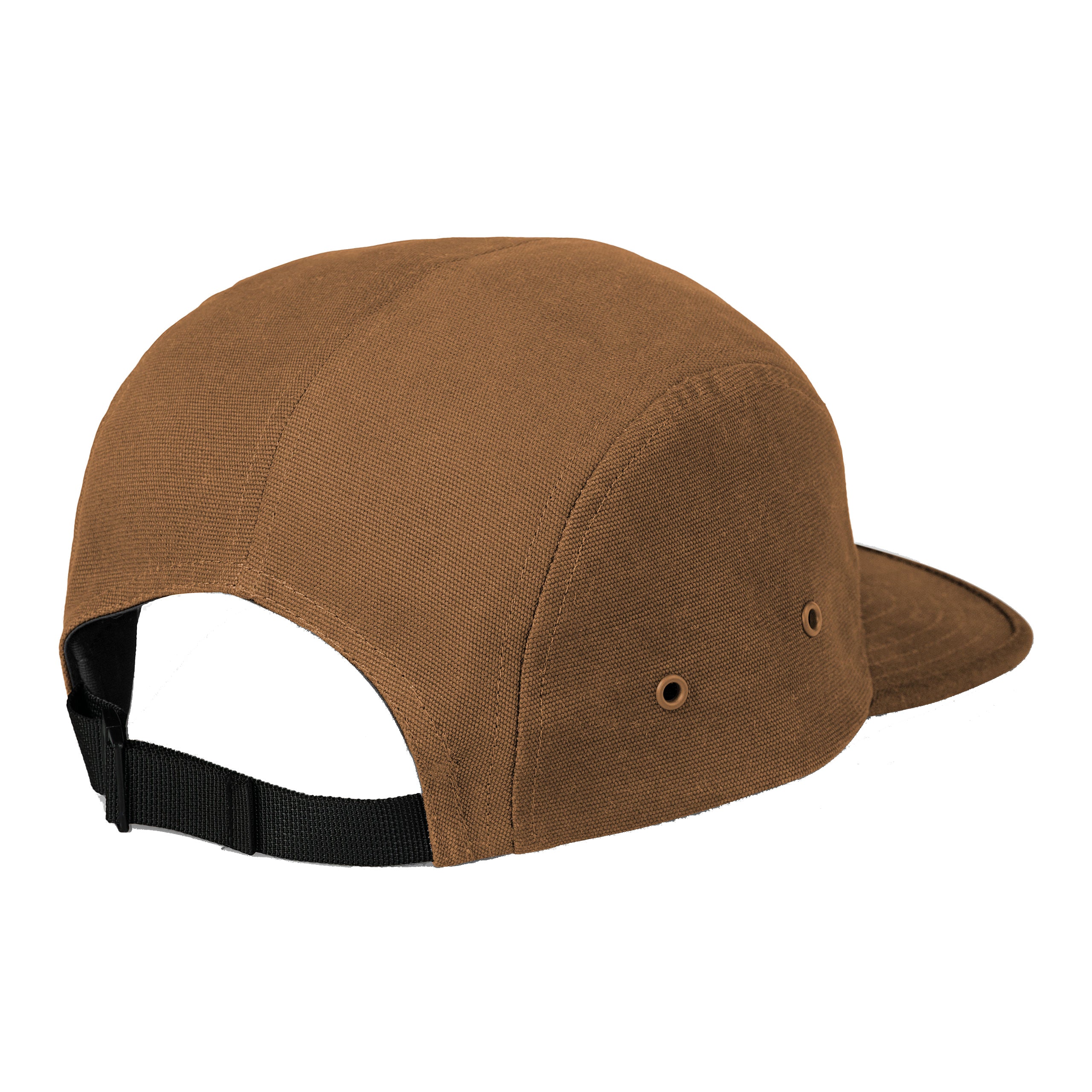 Brown Carhartt cap with woven logo. Free UK shipping on orders over £50.