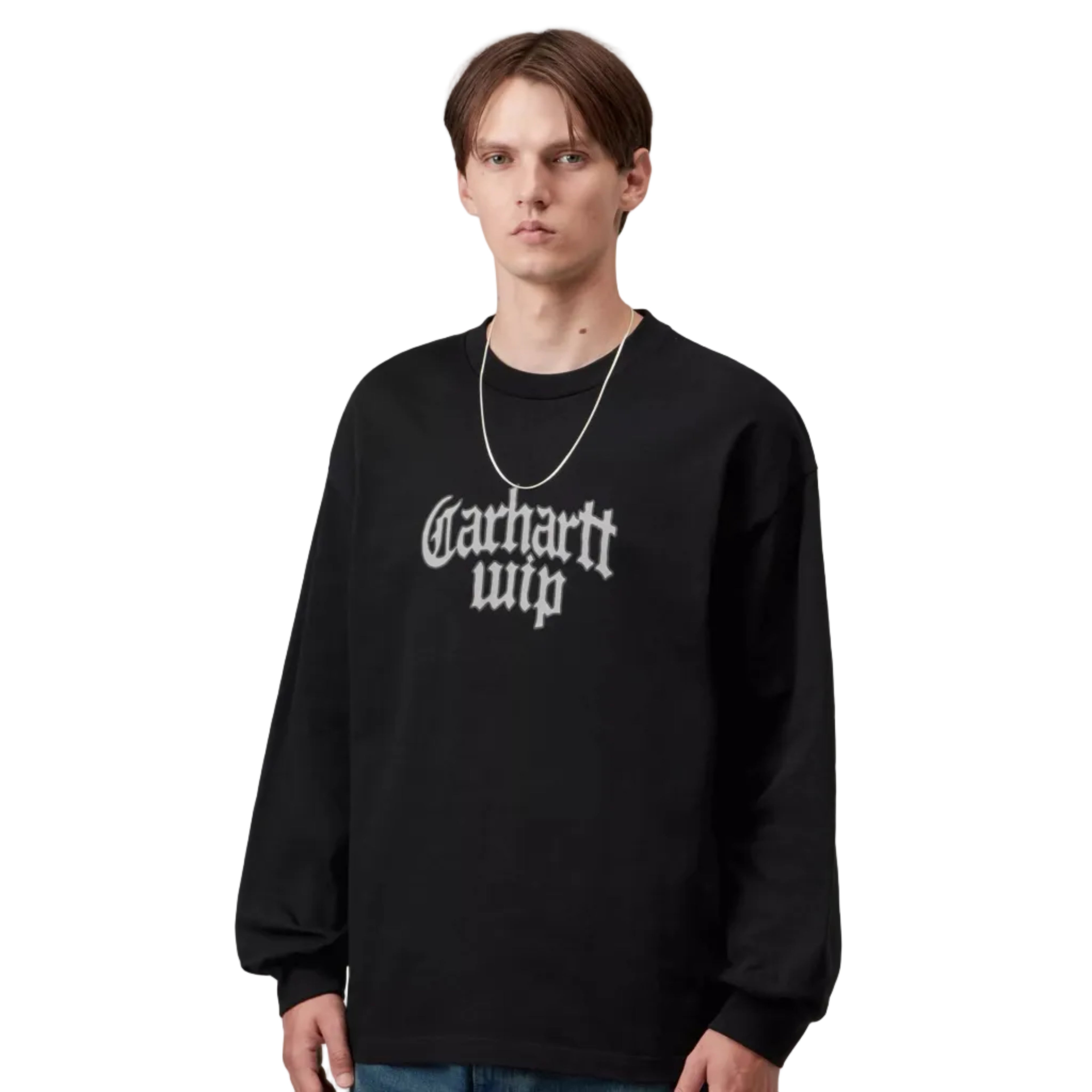 Carhartt WIP L/S Blackletter Script T-shirt - Black
